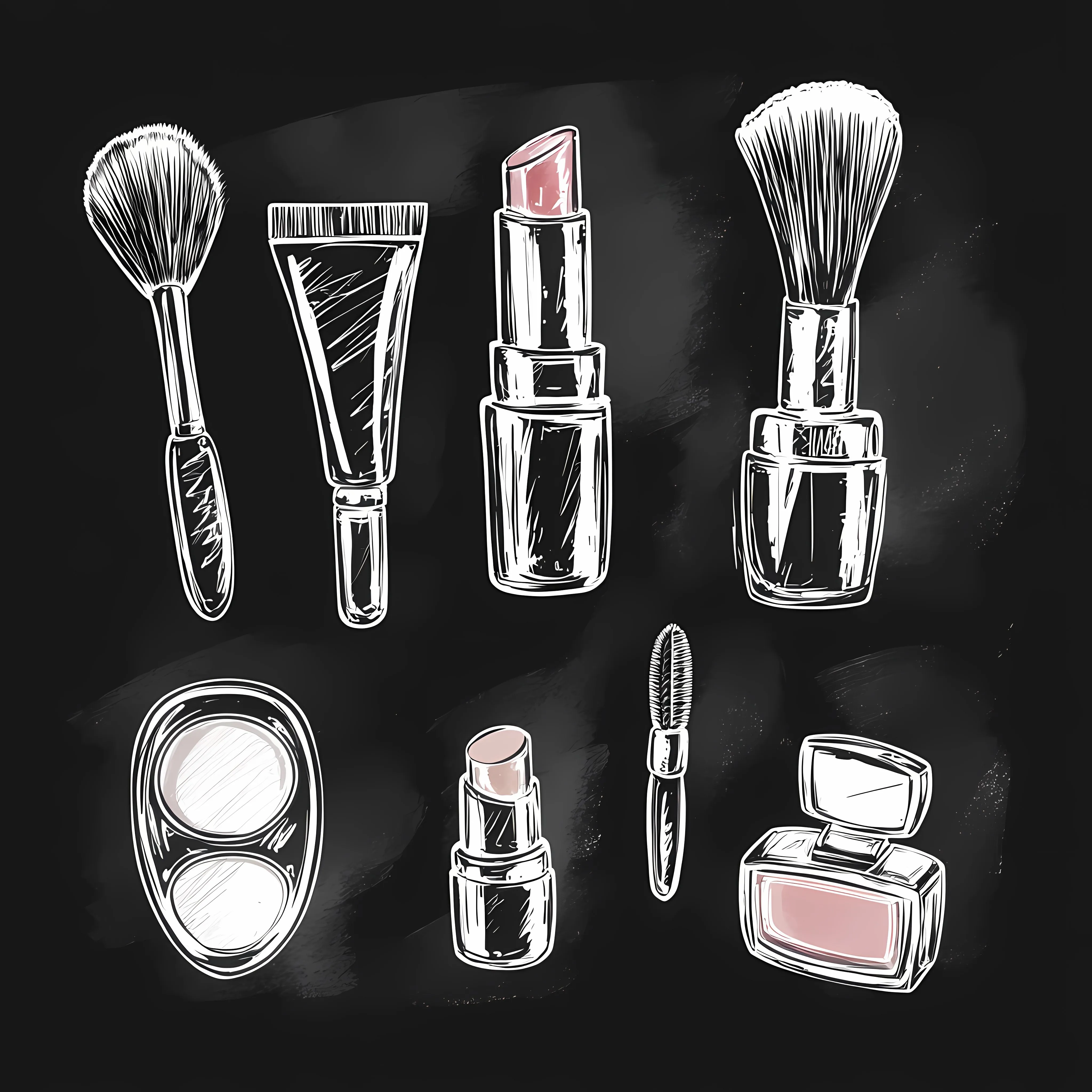 Hand Drawn Makeup Sketches Collection Set — free download from Dotvec