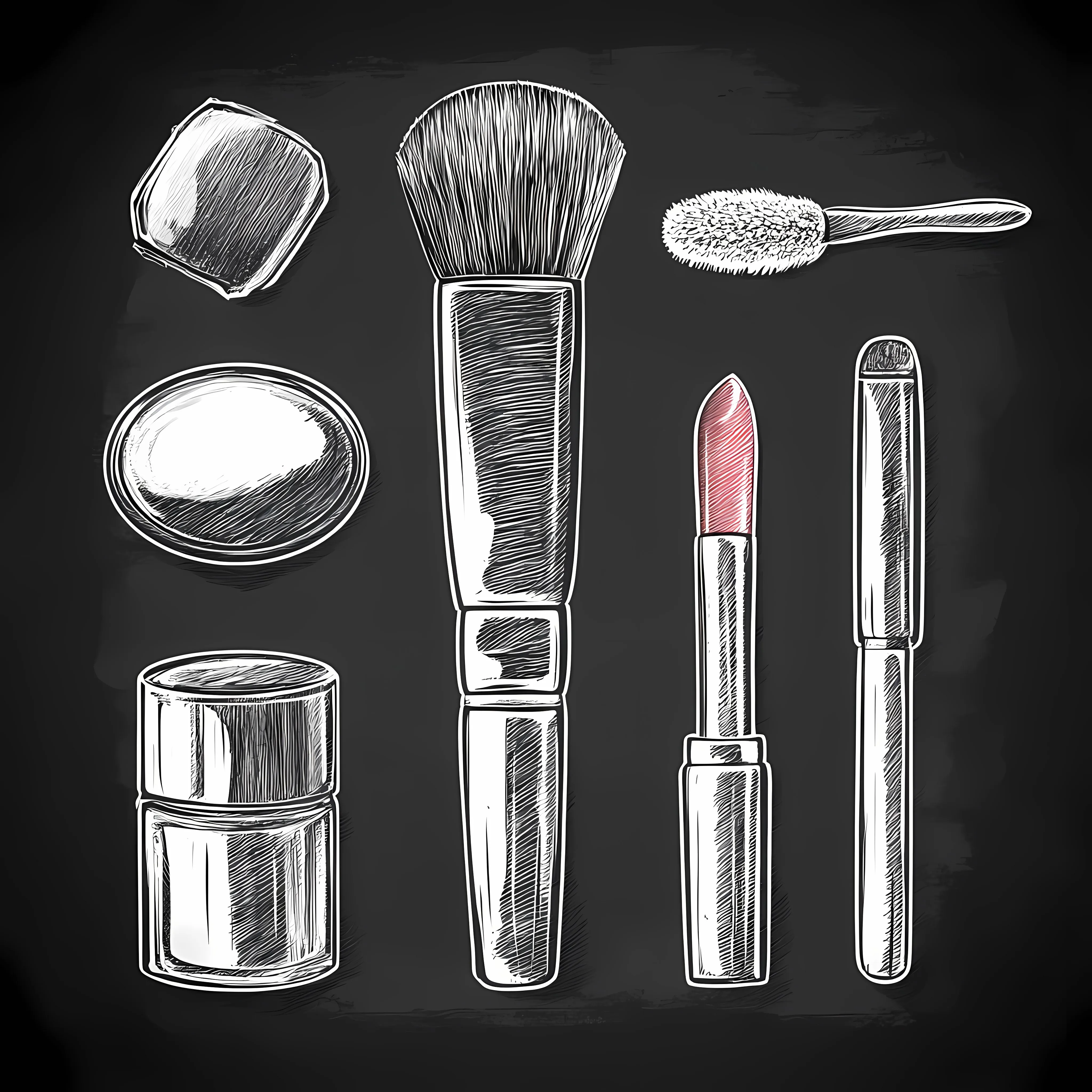Hand Drawn Make-Up Sketches Collection — free download from Dotvec
