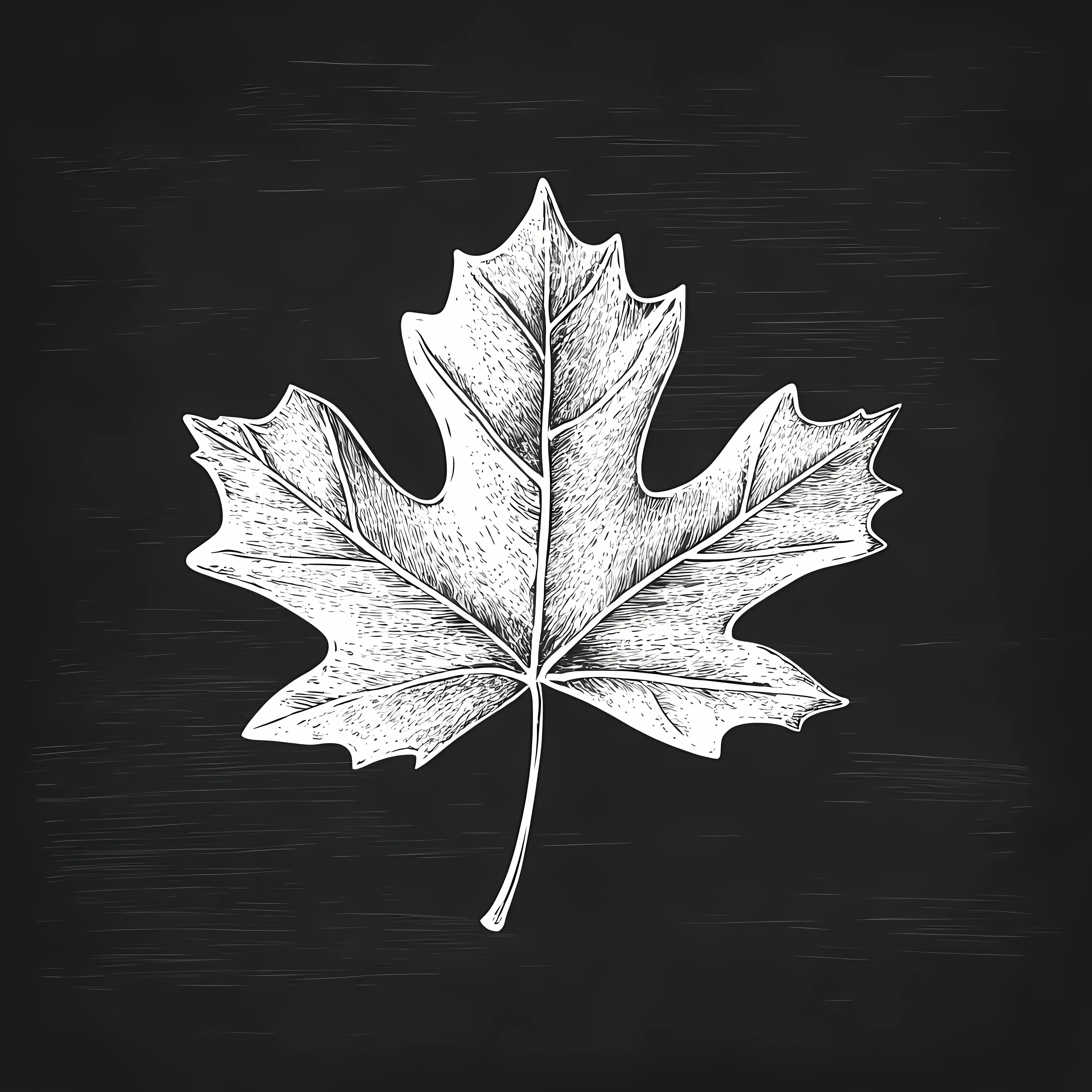 Hand Drawn Maple Leaf Sketch on Chalkboard — free download from Dotvec