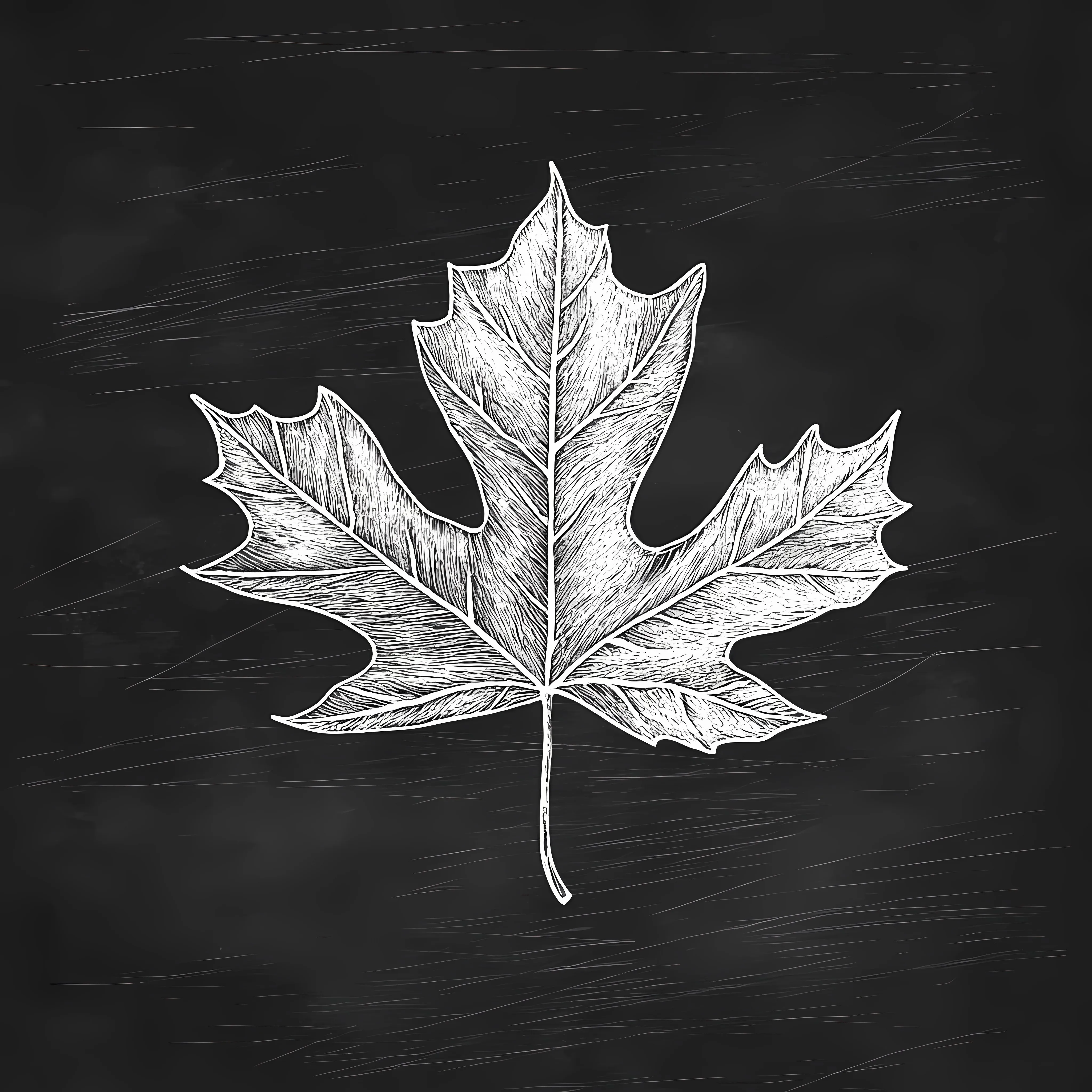 Hand-Drawn Maple Leaf Sketch on Chalkboard — free download from Dotvec