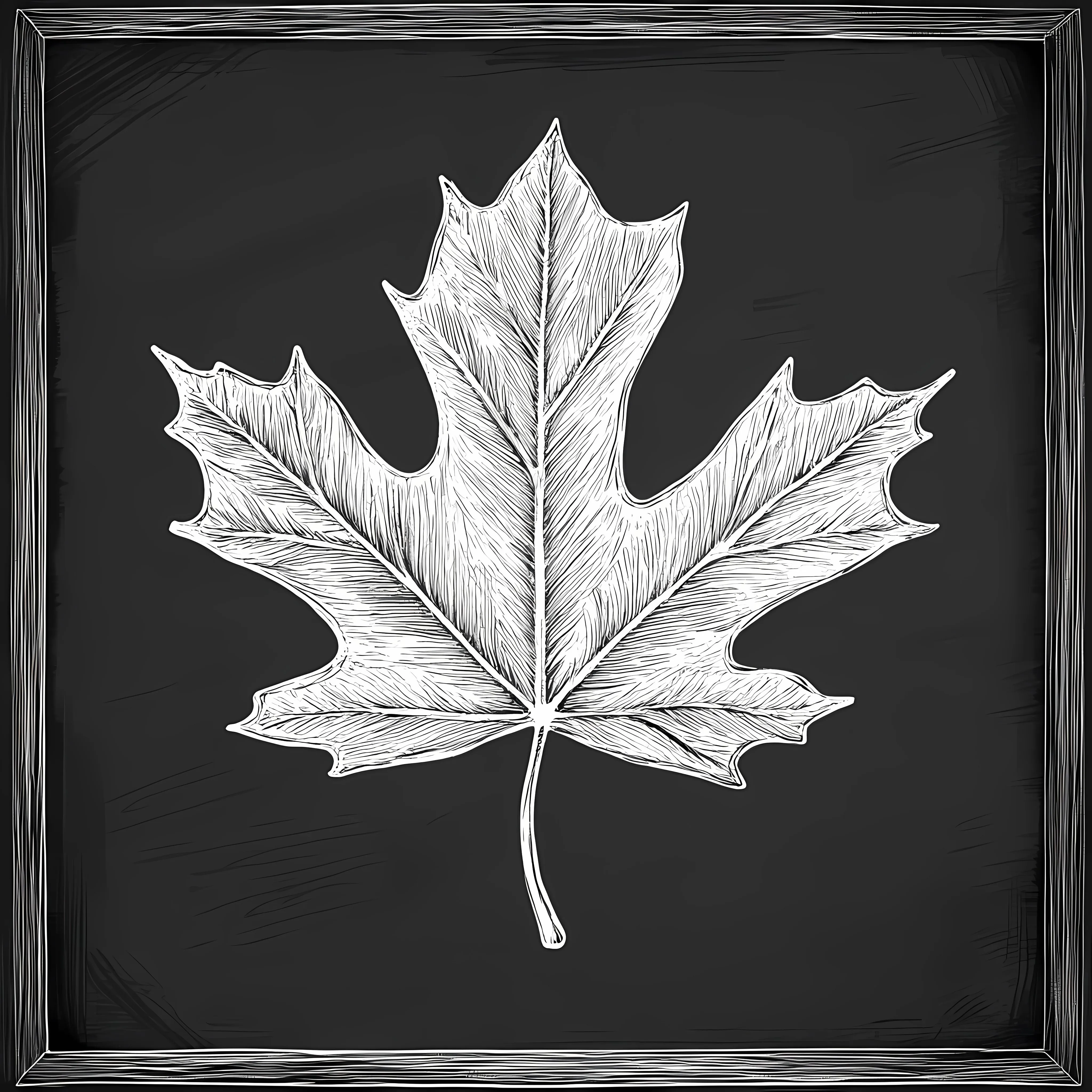 Hand Drawn Maple Leaf Sketch on Chalkboard — free download from Dotvec