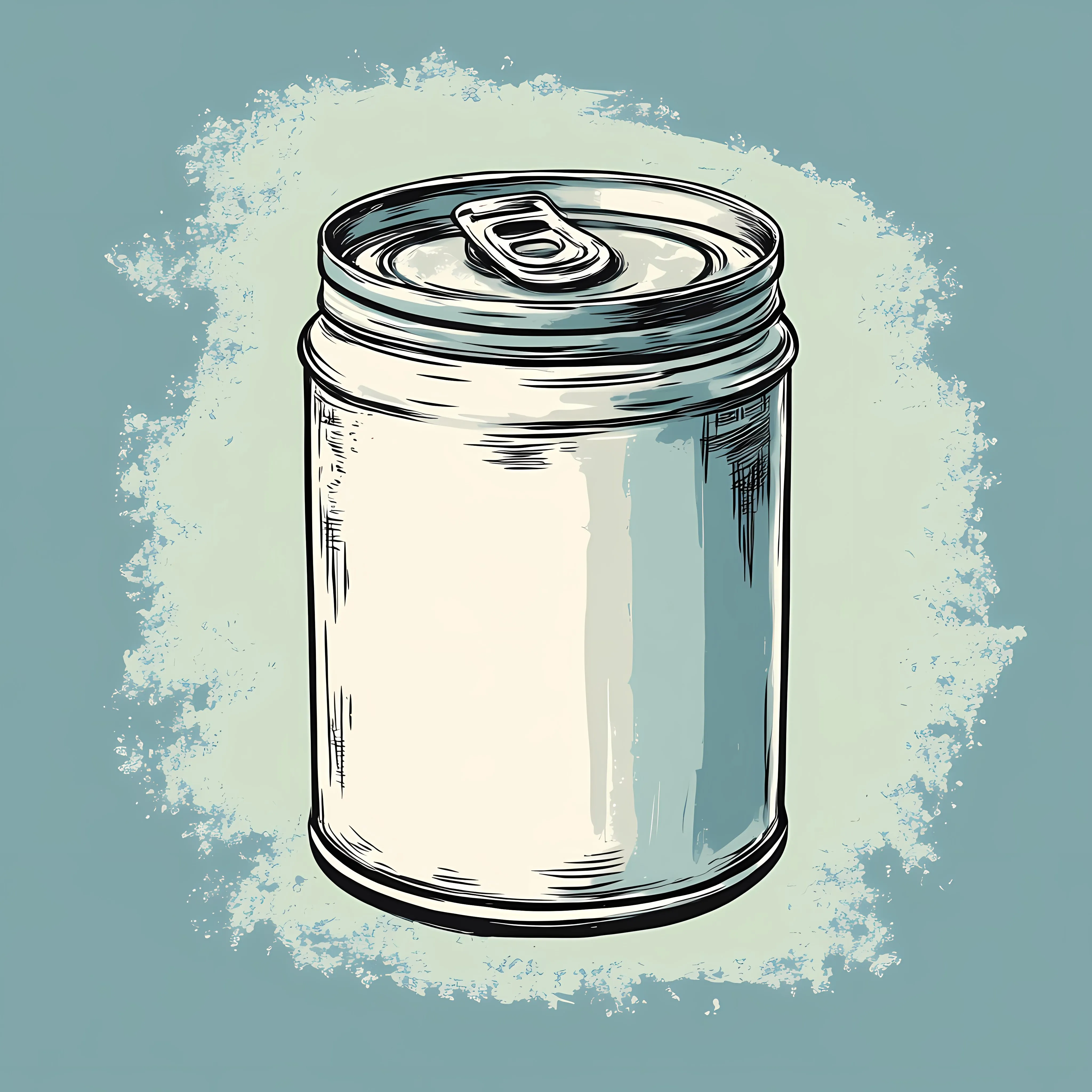 Hand-Drawn Metal Can on Shabby Background – free sketch illustration image from Dotvec