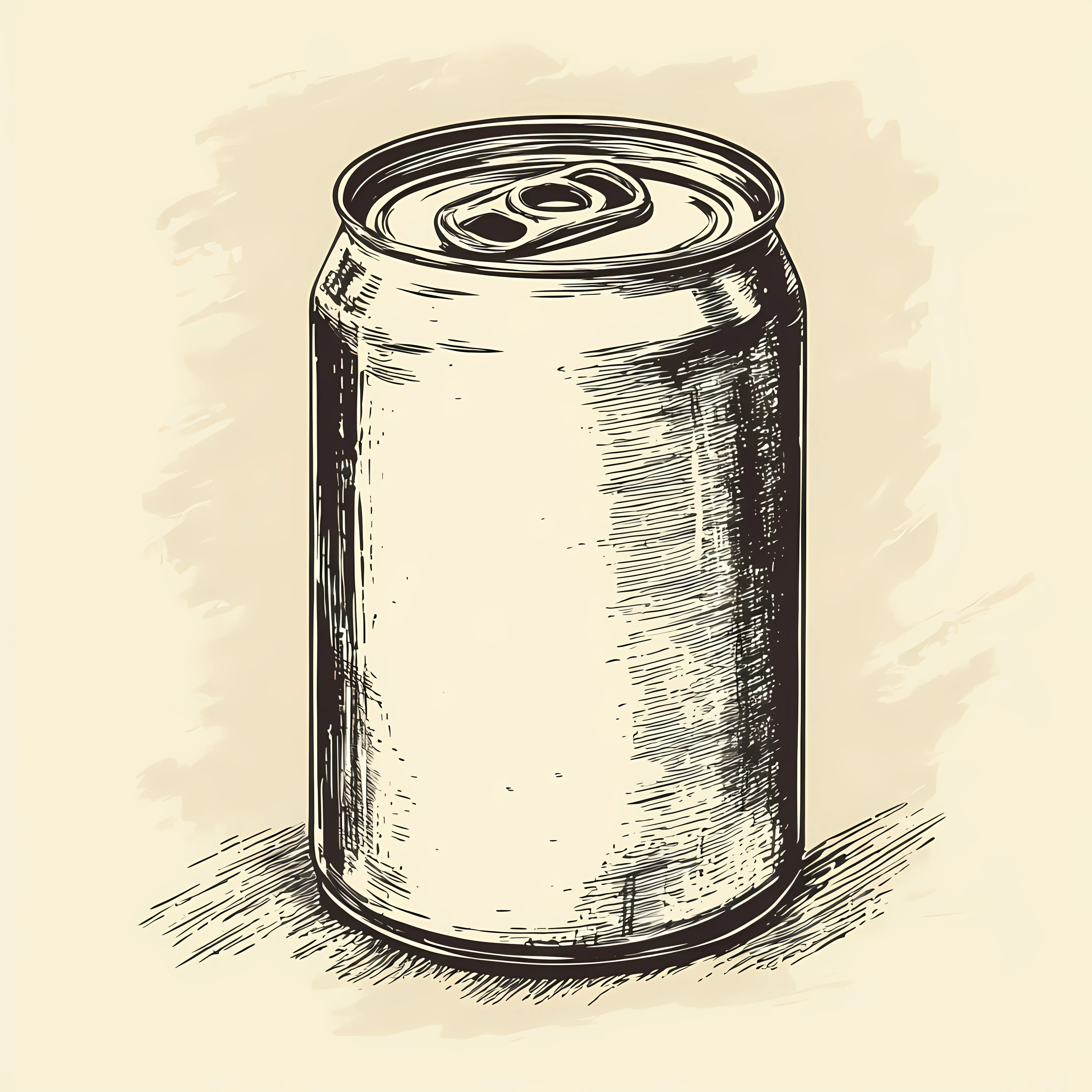 Hand Drawn Metal Can on Shabby Background — free download from Dotvec