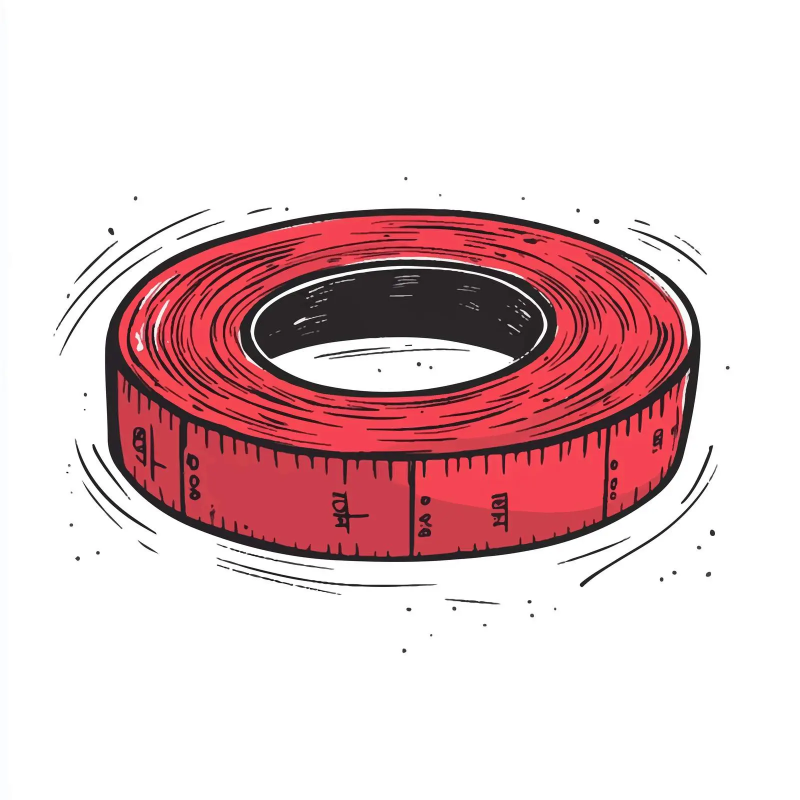 Hand-Drawn Meter Tape Symbol on White Background — free download from Dotvec
