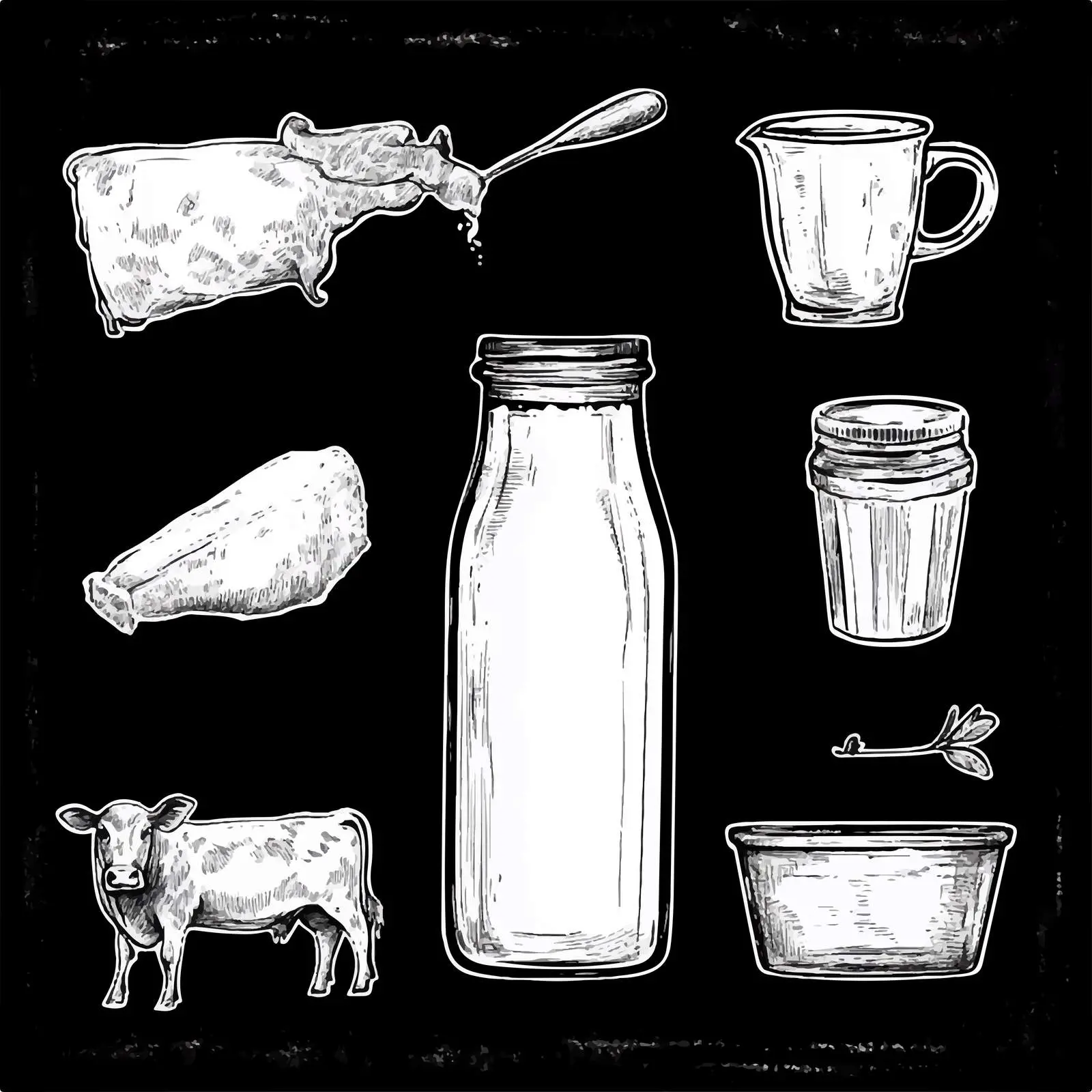 Hand Drawn Milk Bottle and Glass Sketches — free download from Dotvec