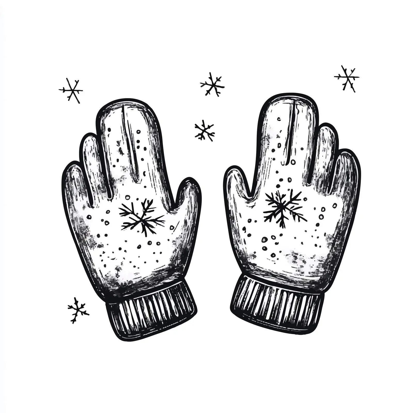 Hand-Drawn Mittens Sketch Symbol on White Background – free knitwear image from Dotvec