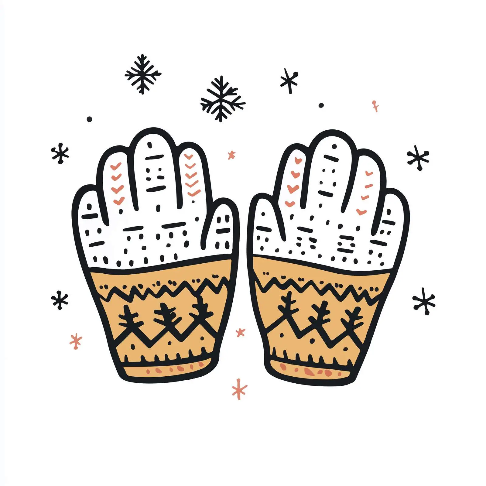 Hand Drawn Mittens Sketch Icon on White Background — free download from Dotvec