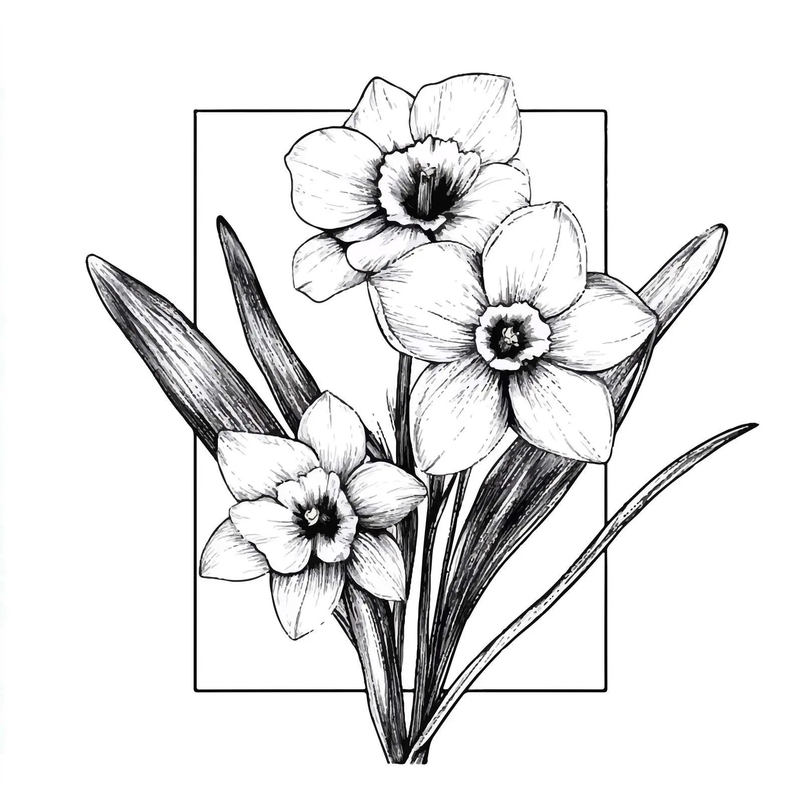 Hand-Drawn Narcissus Flower on White Background — free download from Dotvec