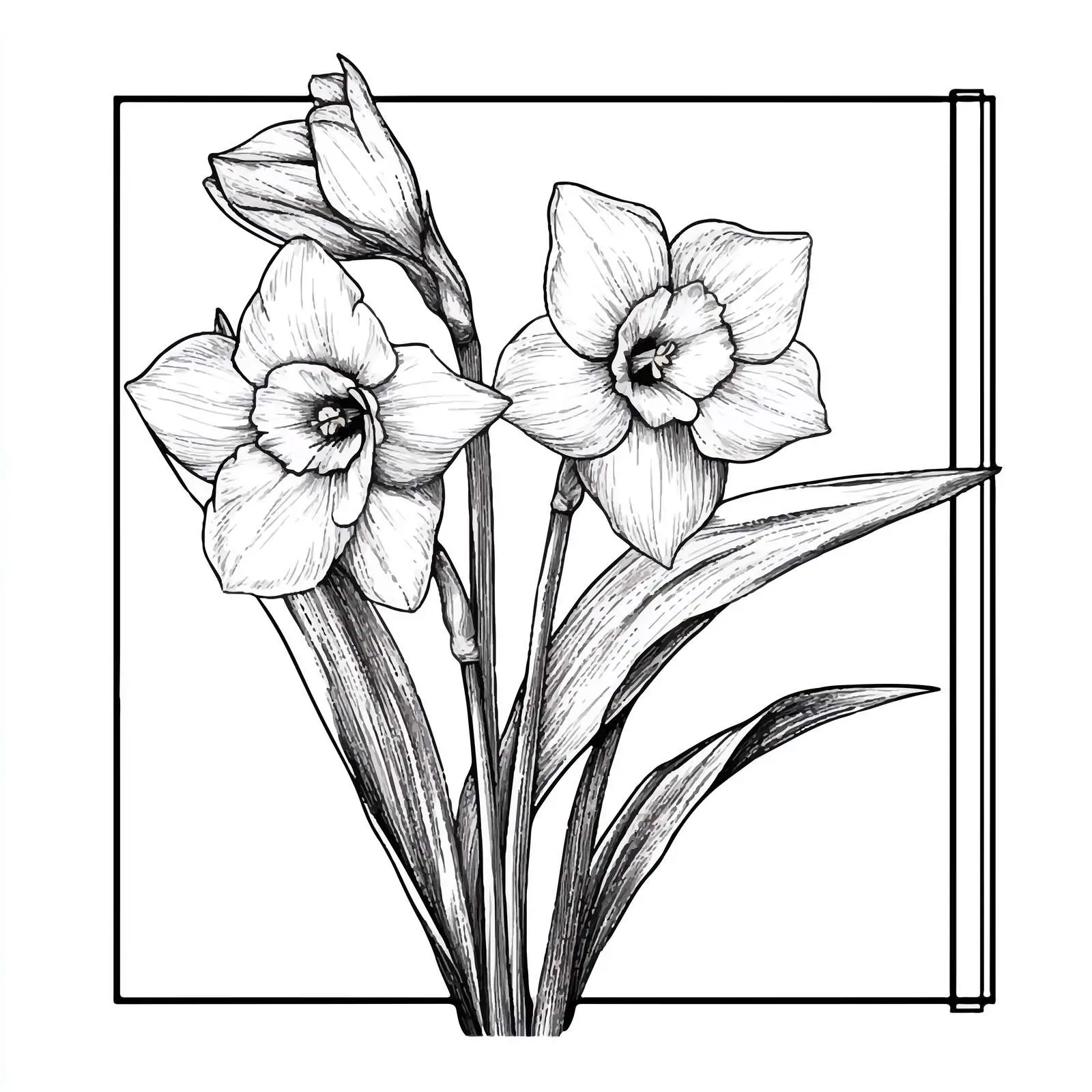 Hand Drawn Narcissus Flower on White Background — free download from Dotvec