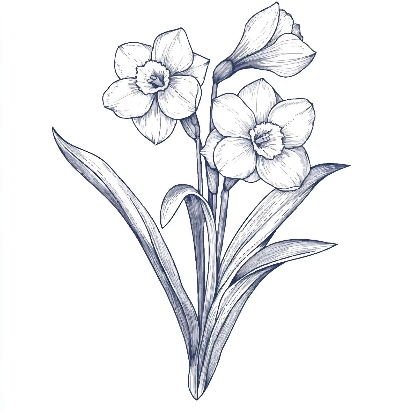 Hand-Drawn Narcissus Flower Vector Illustration — free download from Dotvec