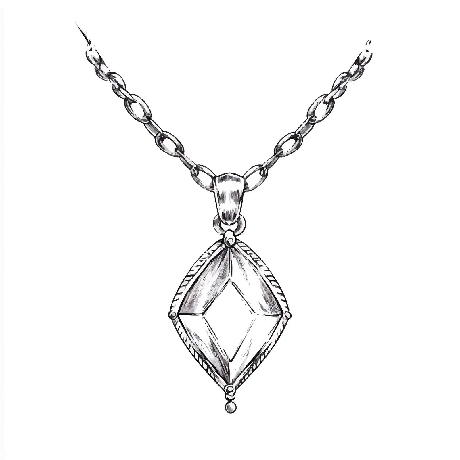 Hand-Drawn Diamond Necklace Sketch Symbol — free download from Dotvec