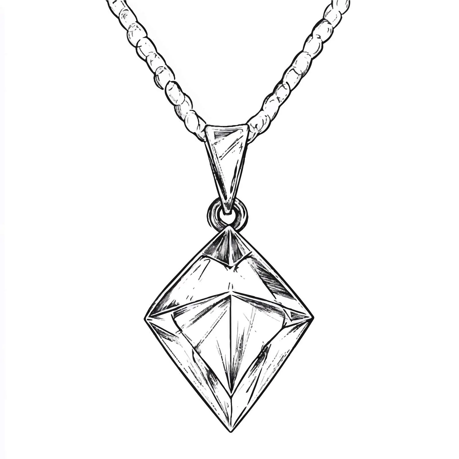 Hand-Drawn Diamond Necklace Sketch Vector — free download from Dotvec