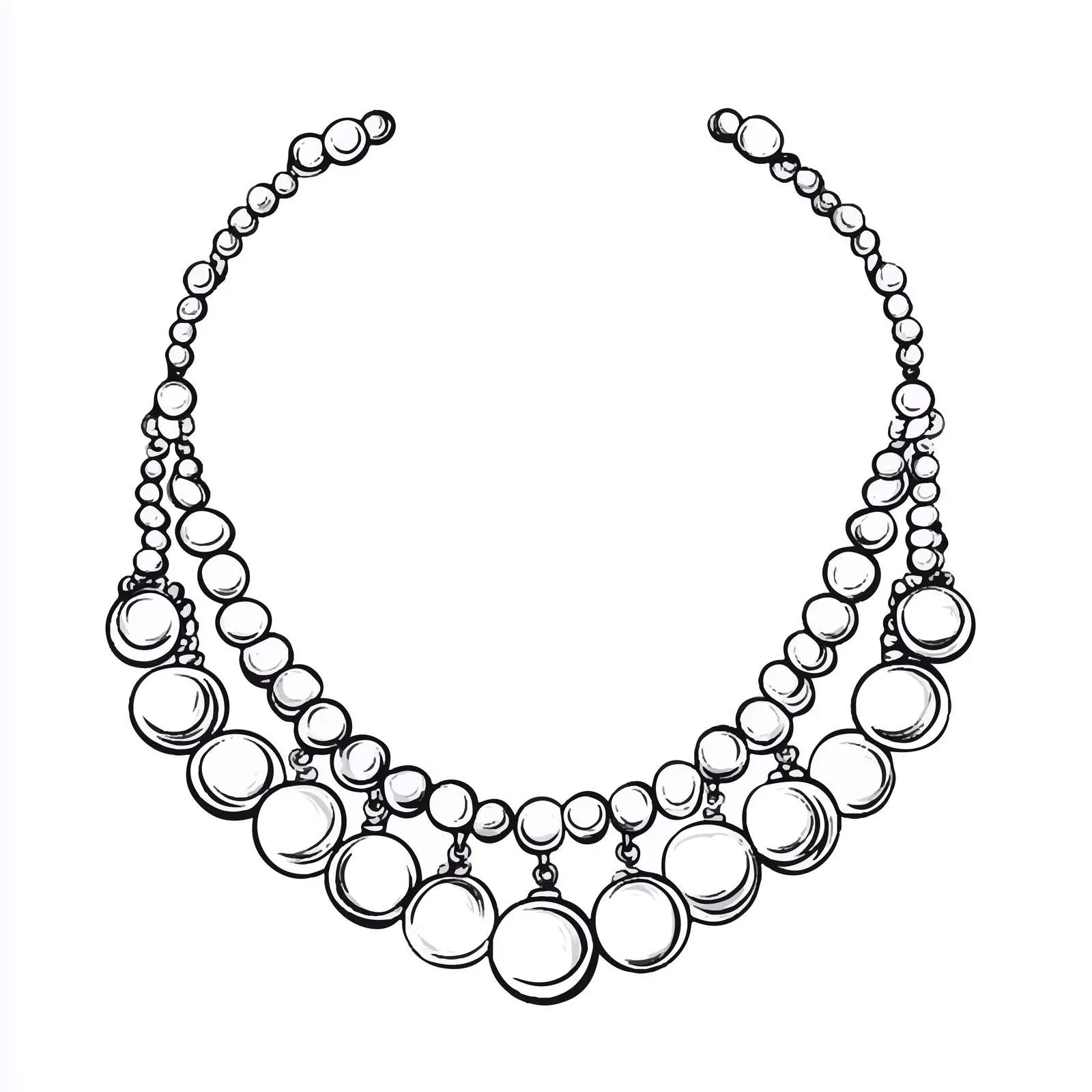 Hand Drawn Pearl Necklace Sketch Design — free download from Dotvec