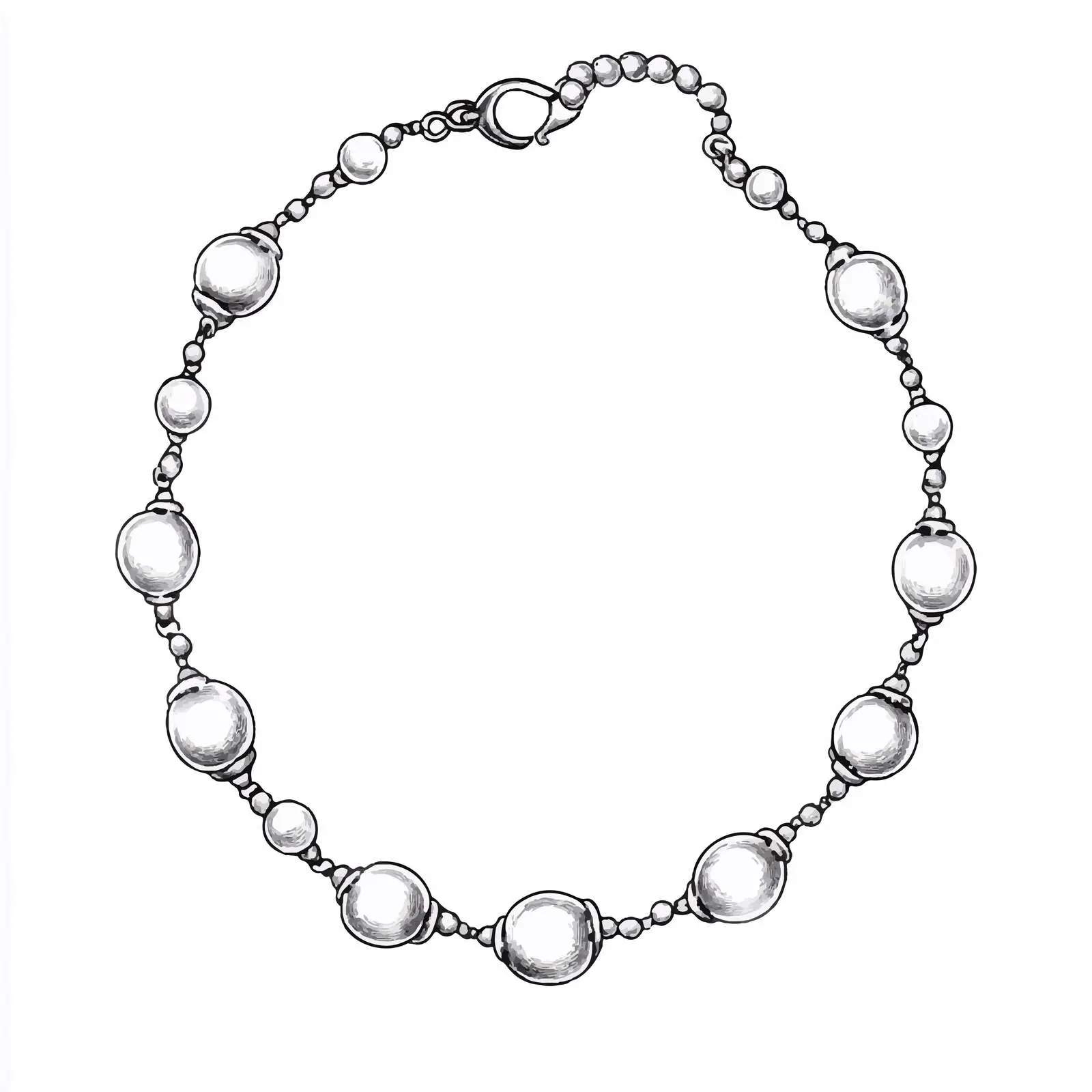 Hand Drawn Pearl Necklace Sketch Design — free download from Dotvec