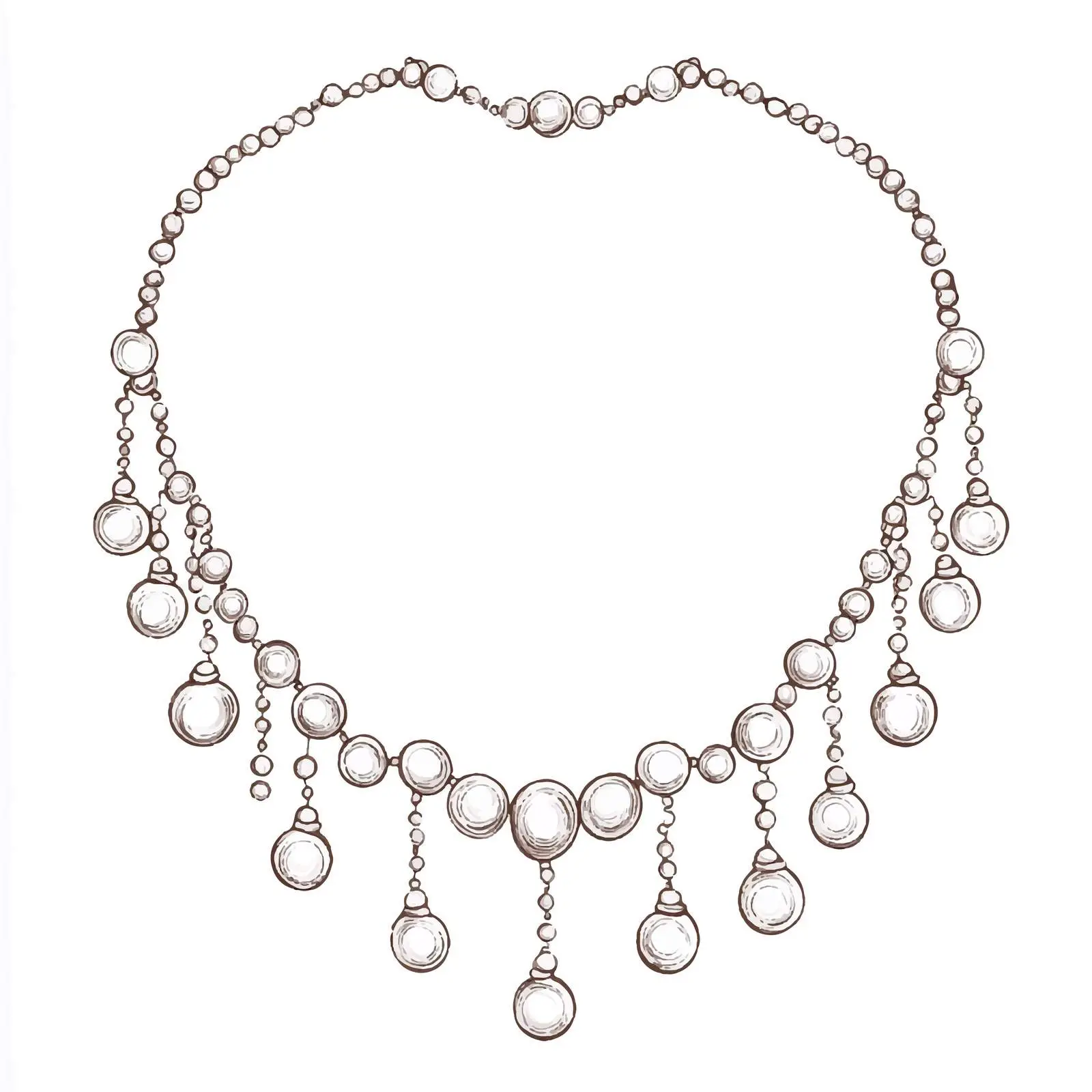 Hand-Drawn Pearl Necklace Sketch Vector Design — free download from Dotvec
