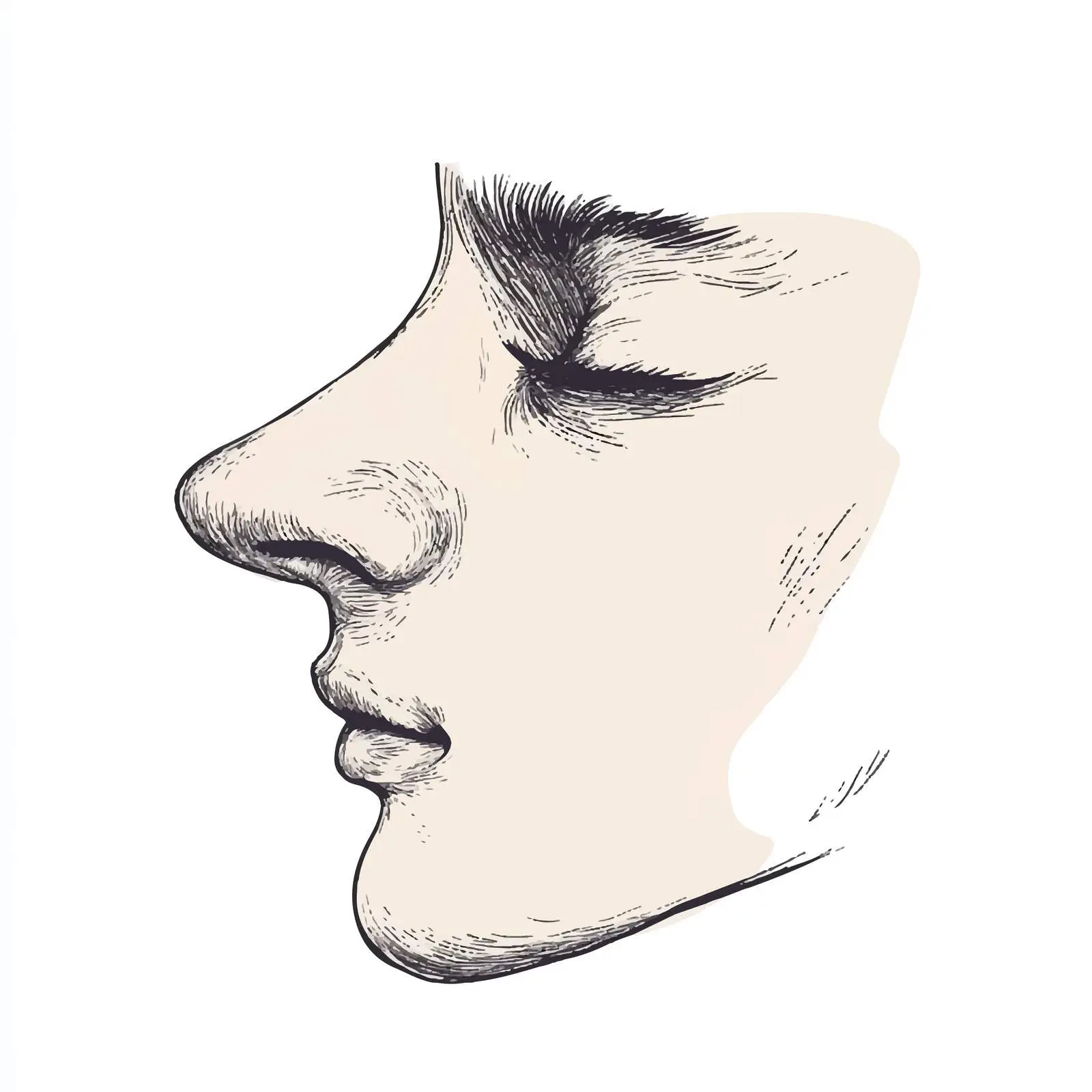 Hand-Drawn Nose Sketch Vector Illustration — free download from Dotvec