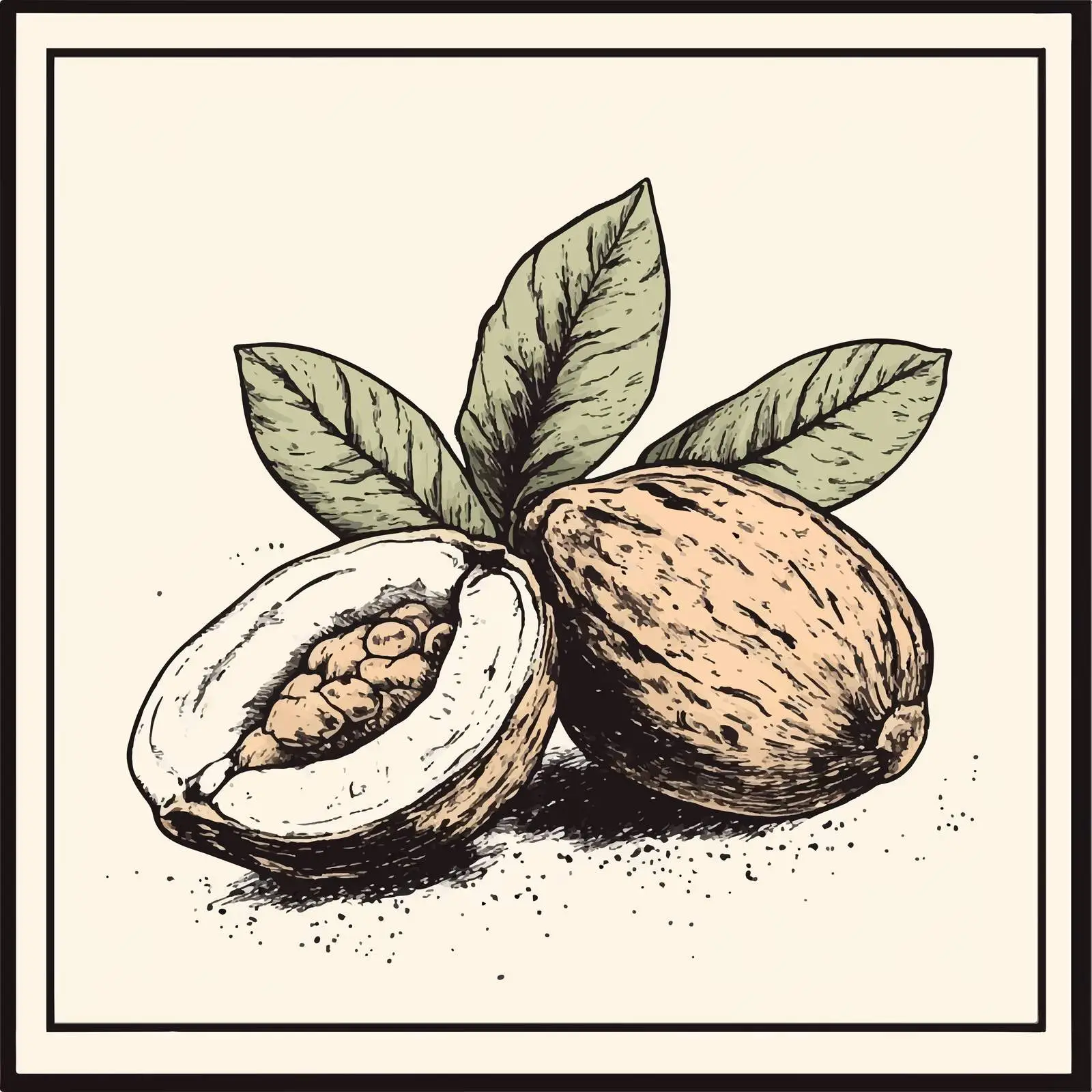 Hand-Drawn Nutmeg Sketch Vector Illustration — free download from Dotvec
