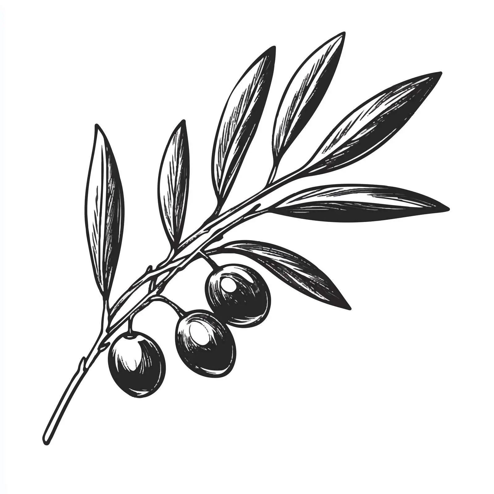Hand-Drawn Olive Branch Sketch Icon — free download from Dotvec
