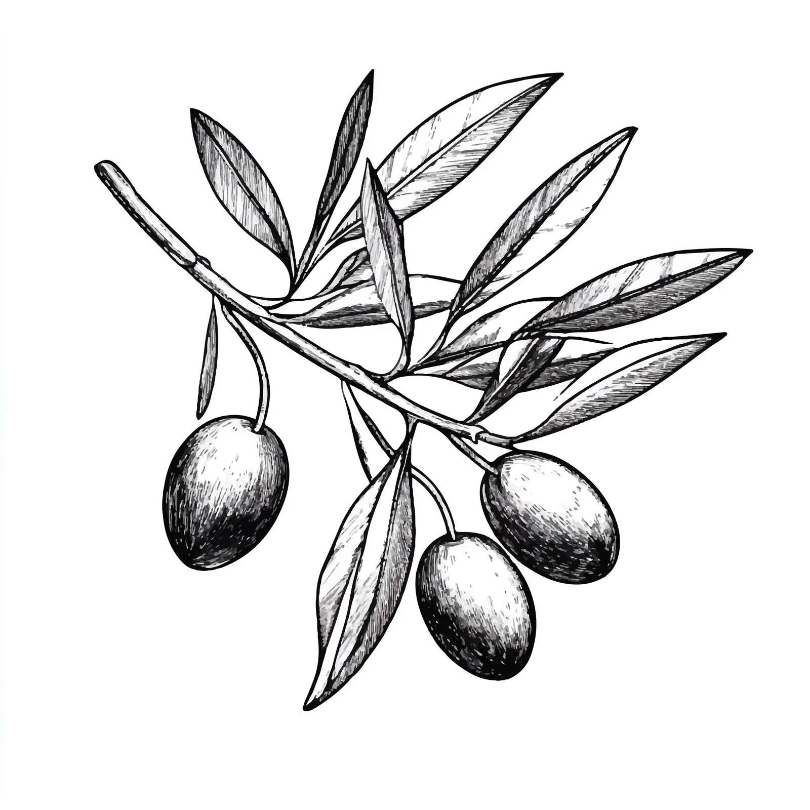 Hand-Drawn Olive Branch Vector Illustration — free download from Dotvec