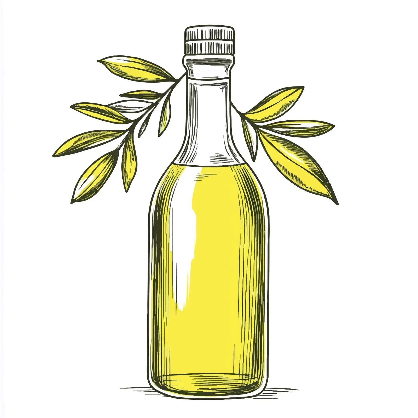 Hand Drawn Olive Oil Bottle Sketch — free download from Dotvec