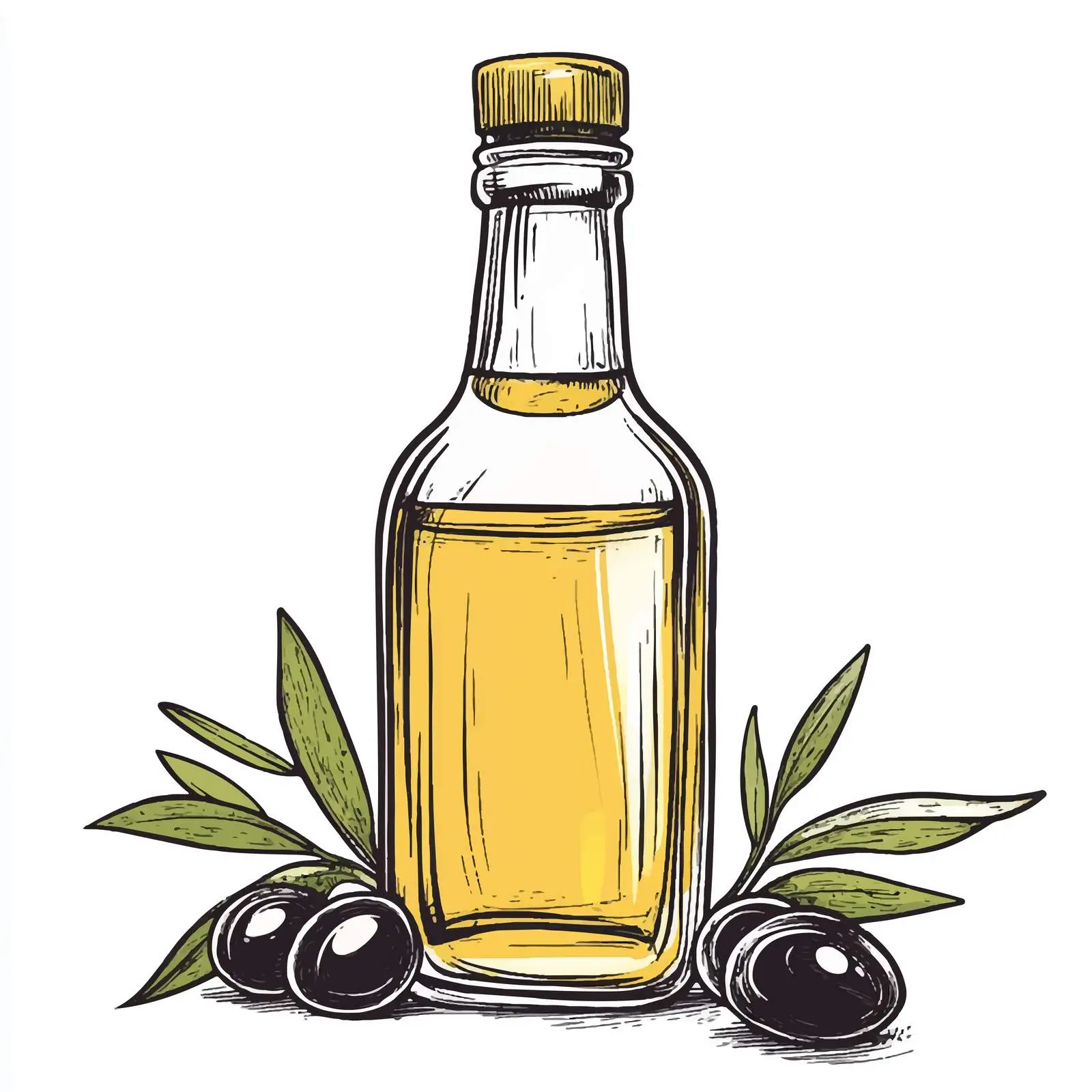 Hand Drawn Olive Oil Bottle Sketch — free download from Dotvec