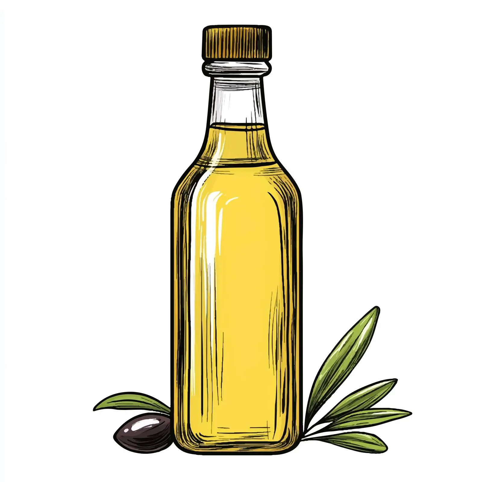 Hand Drawn Olive Oil Bottle Sketch — free download from Dotvec