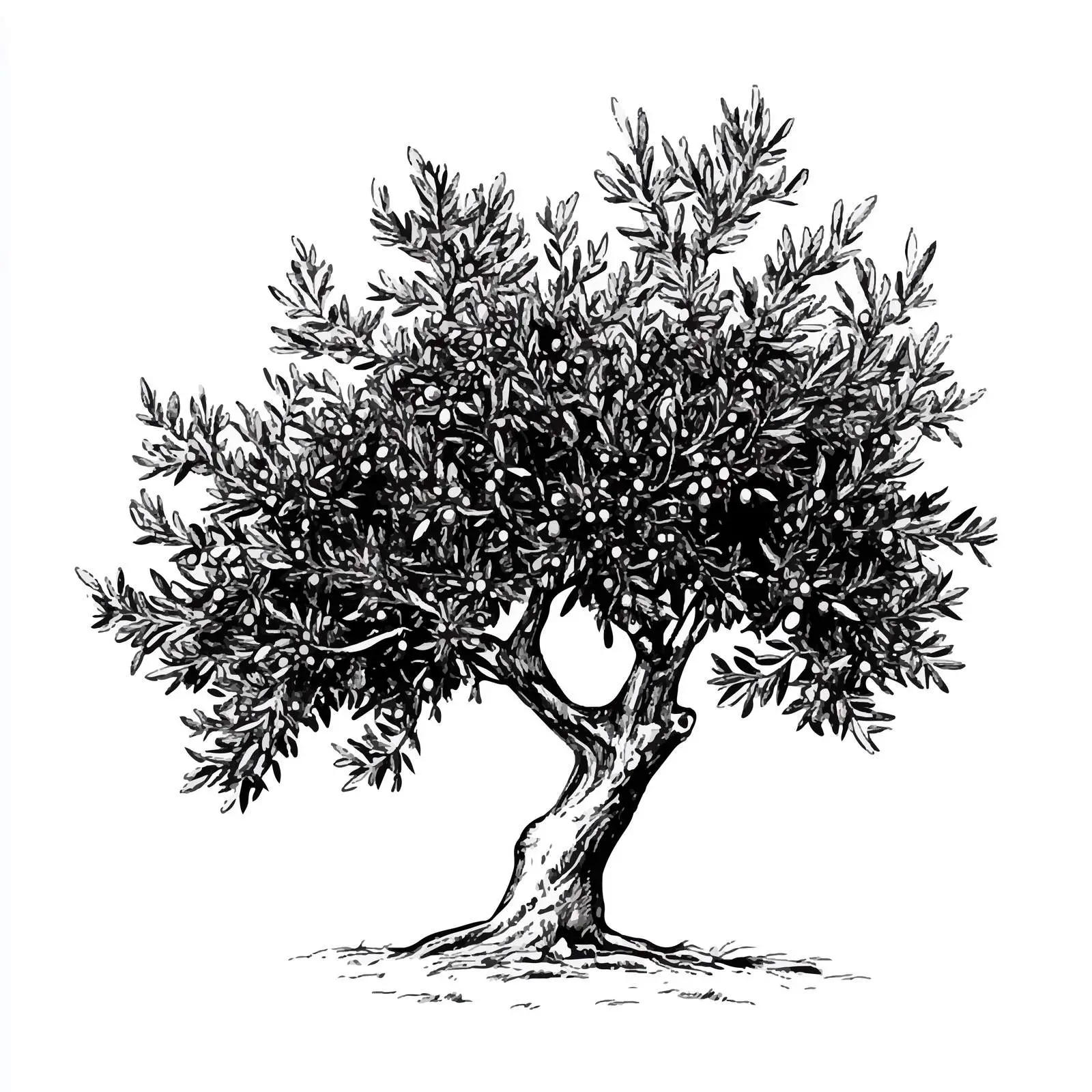 Hand-Drawn Olive Tree Sketch on White Background — free download from Dotvec