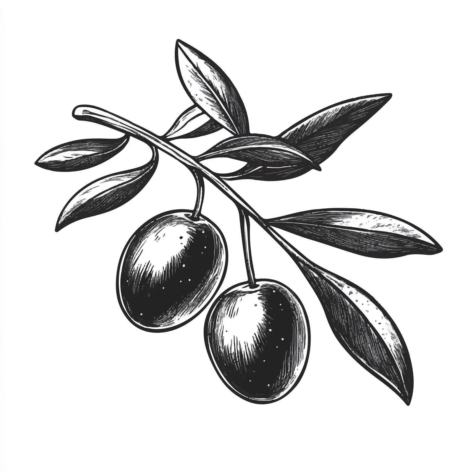 Hand Drawn Olive Branch Sketch on White Background — free download from Dotvec