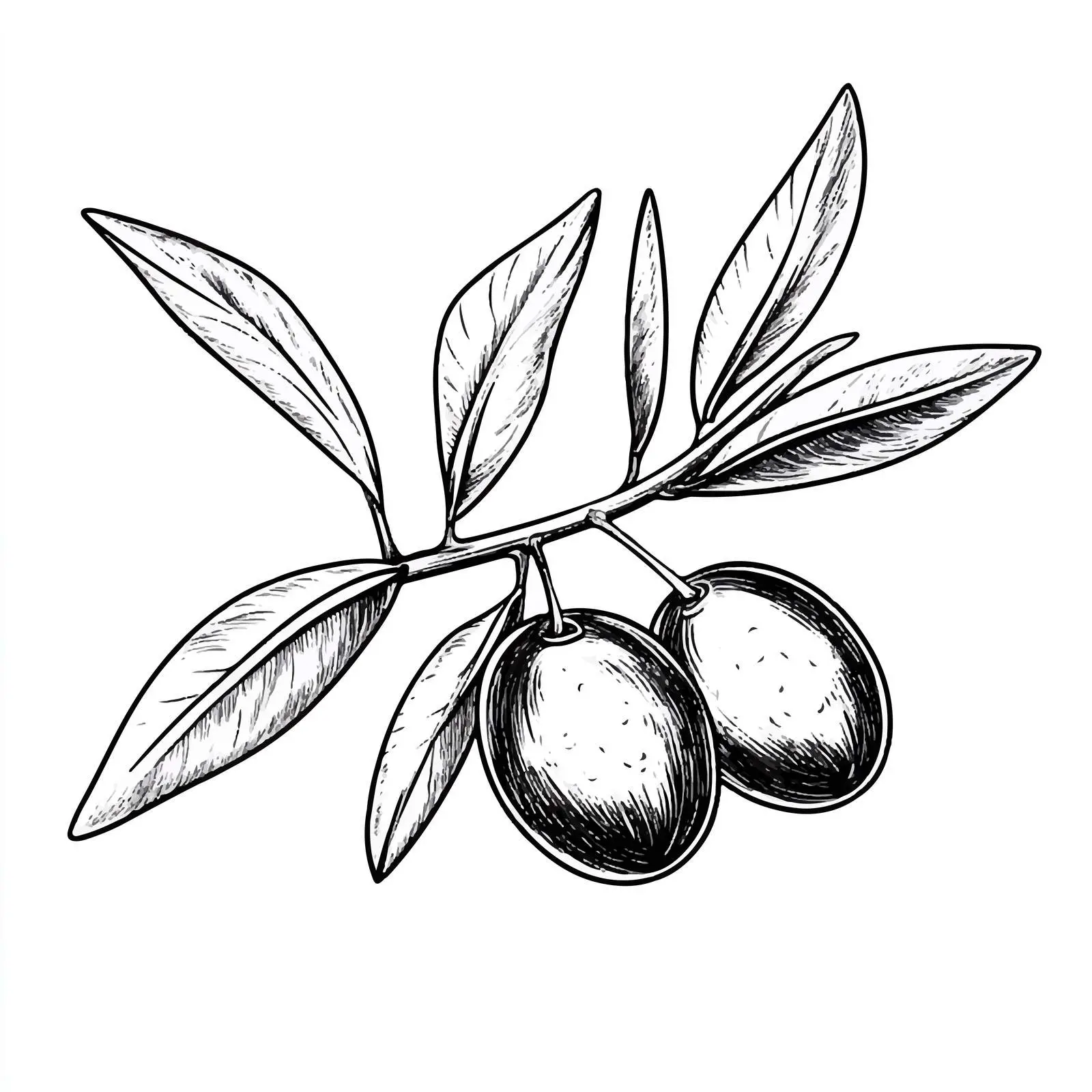Hand Drawn Olive Branch Sketch on White Background — free download from Dotvec