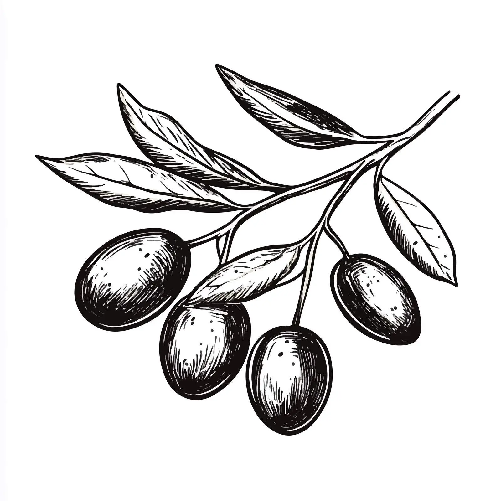 Hand Drawn Olive Branch Sketch on White Background — free download from Dotvec