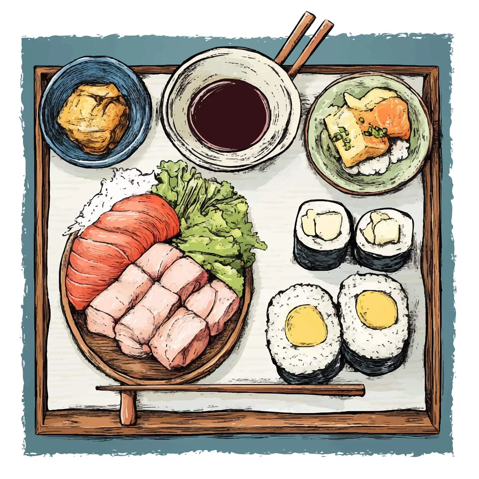 Hand-Drawn Onigirii on White Background — free download from Dotvec