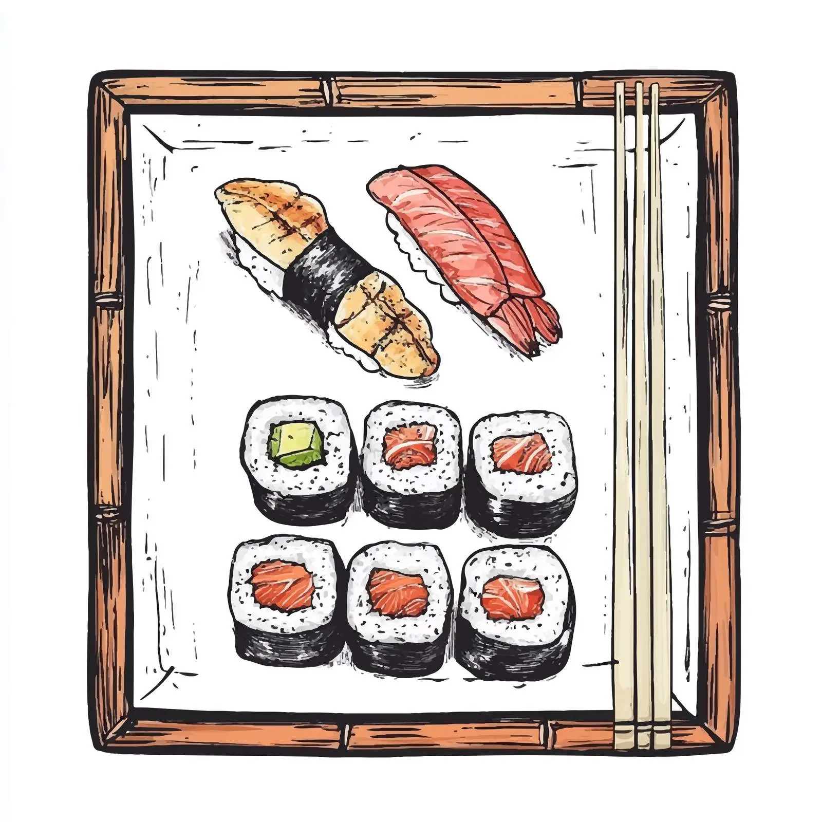 Hand-Drawn Onigirii Isolated on White Background — free download from Dotvec