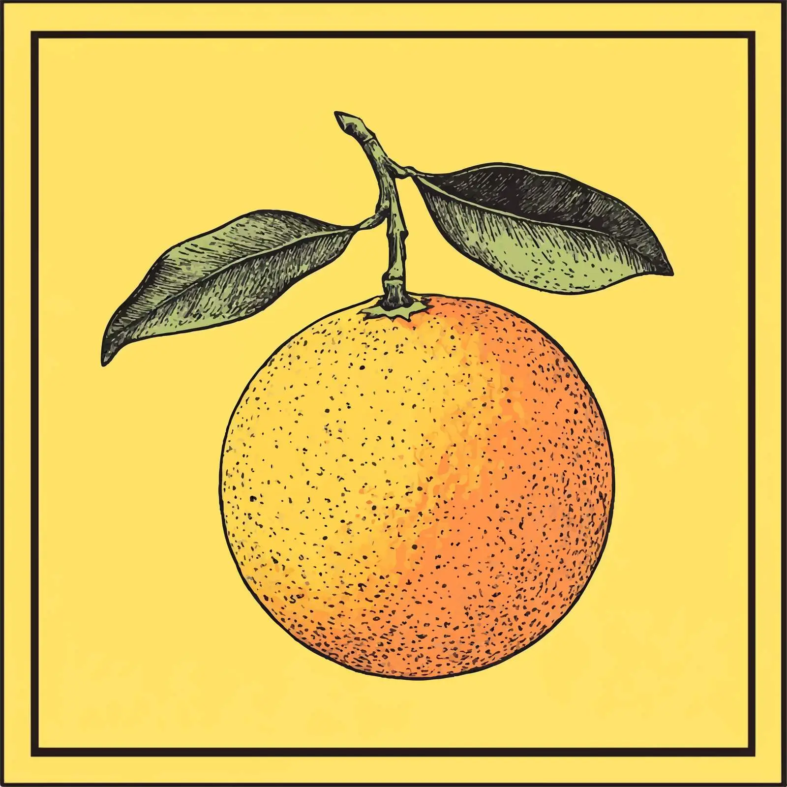 Hand Drawn Orange on Yellow Background — free download from Dotvec