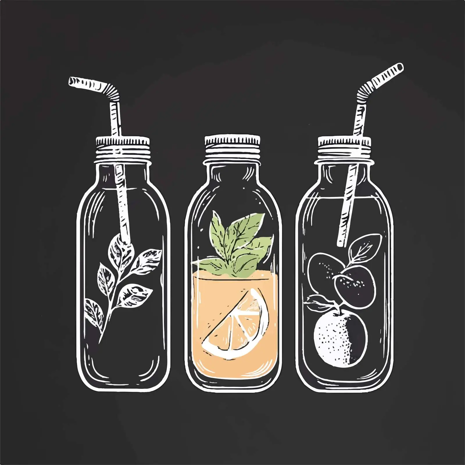 Hand Drawn Juice Pack Sketch on Chalkboard — free download from Dotvec
