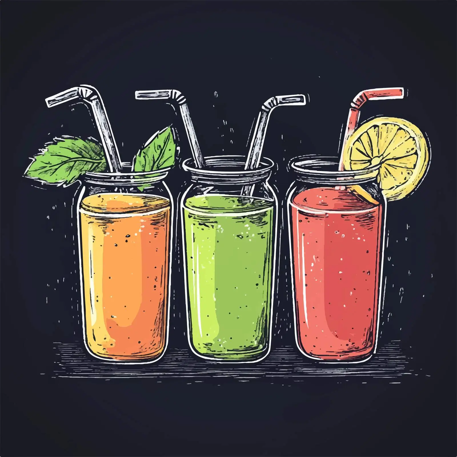 Hand-Drawn Juice Sketch on Chalkboard — free download from Dotvec