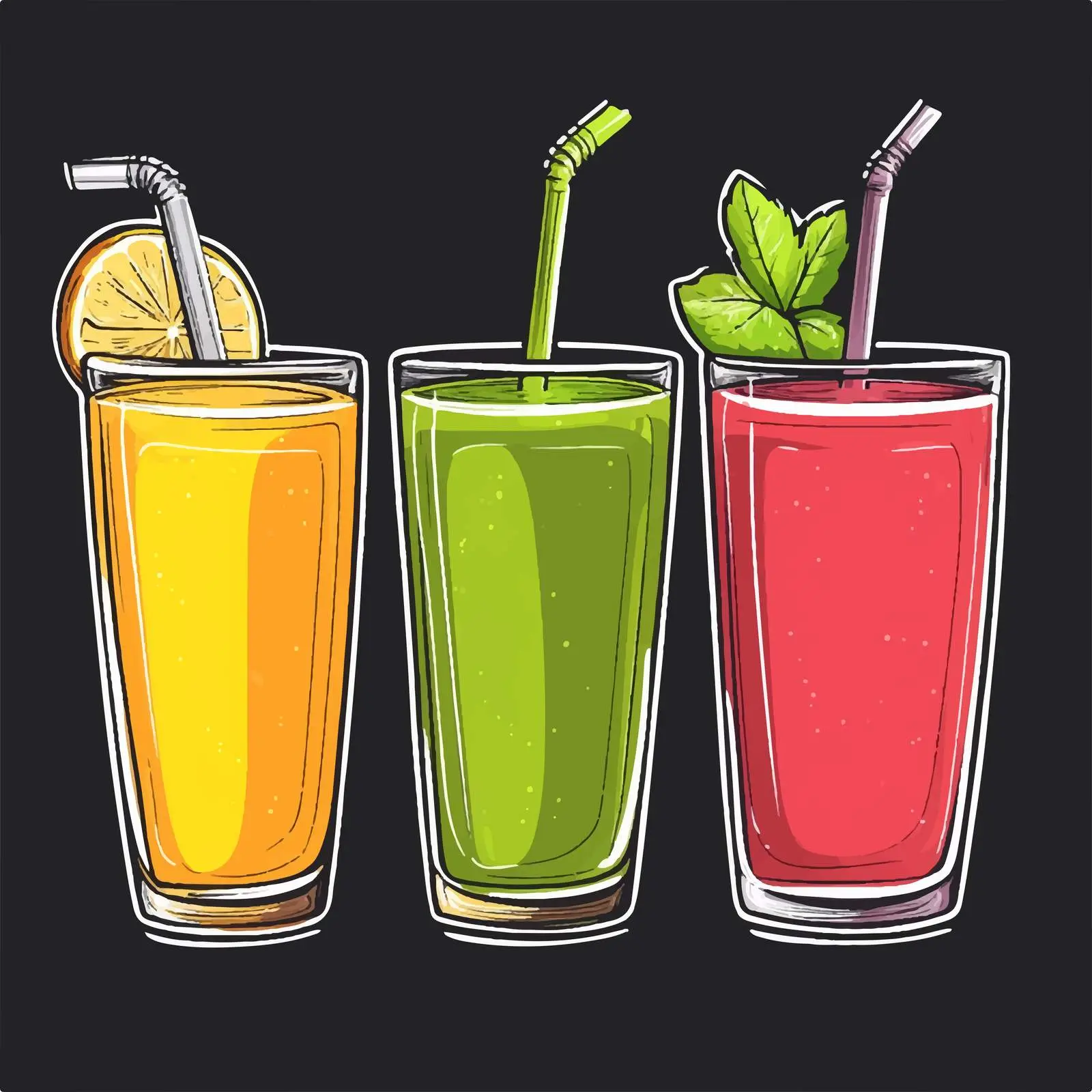 Hand Drawn Juice Sketch on Chalkboard — free download from Dotvec