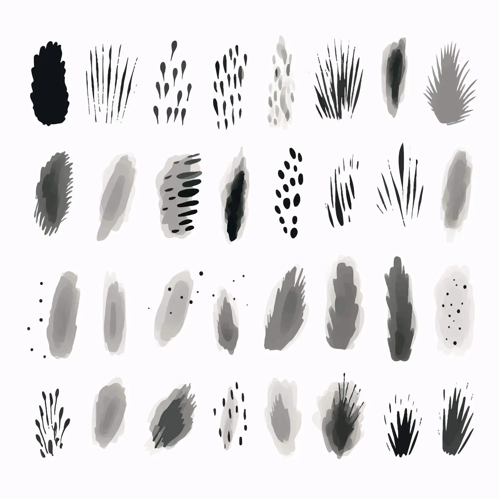 Hand Drawn Grey Brush Shapes for Design — free download from Dotvec