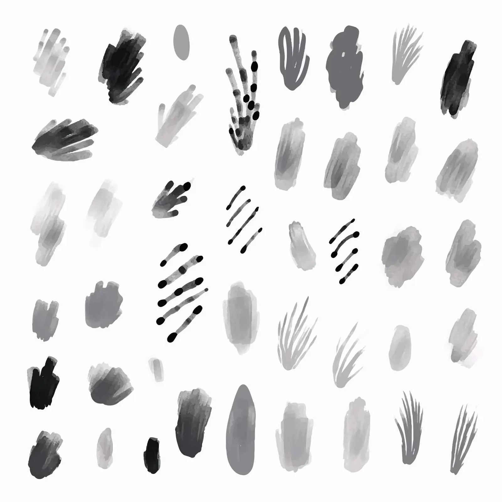 Hand Drawn Grey Brush Shapes Vector Art — free download from Dotvec