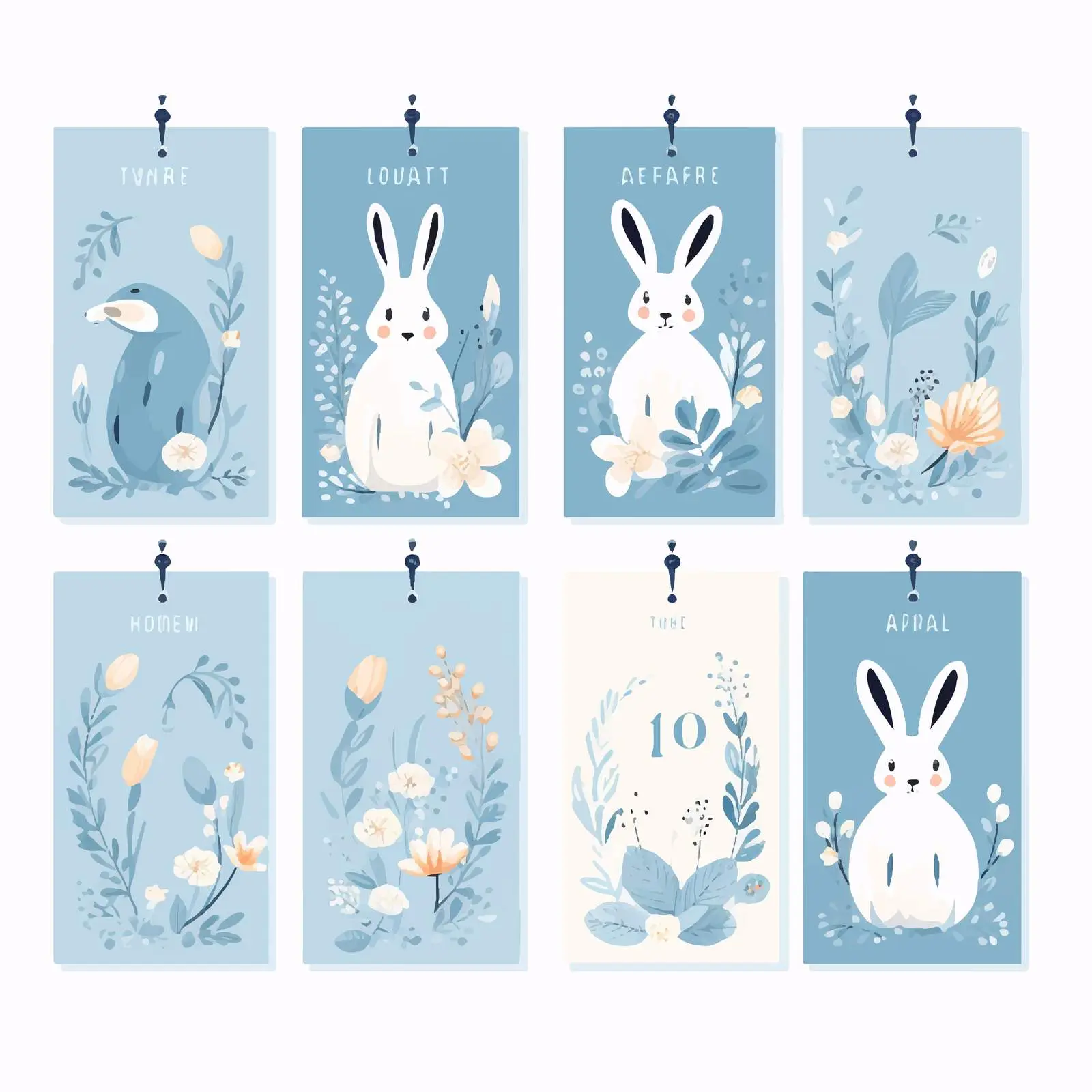 Hand-Drawn Easter Bunnies and Brush Shapes — free download from Dotvec