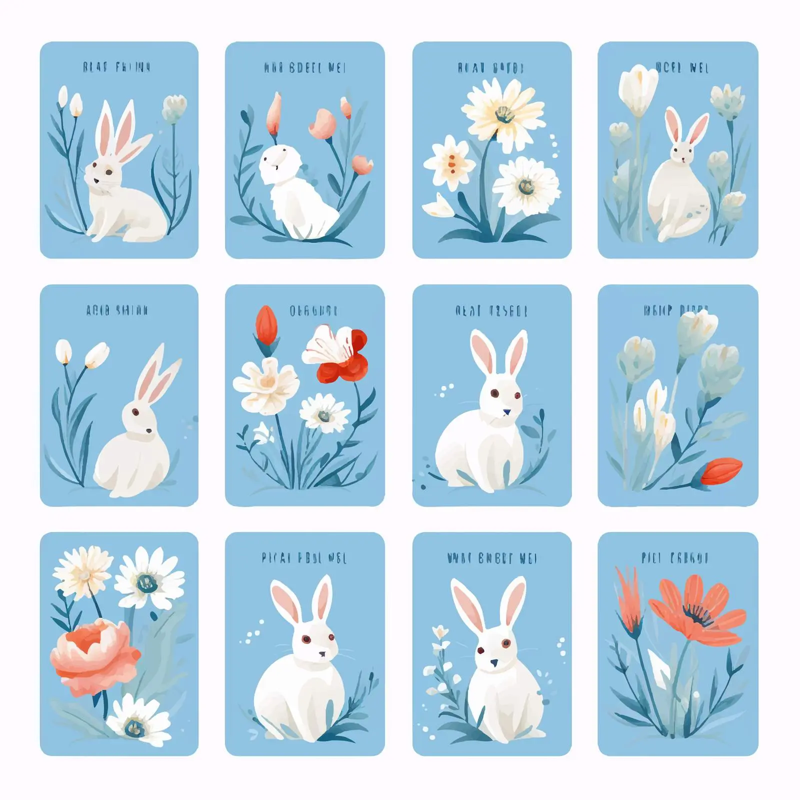 Hand-Drawn Easter Bunny Brush Shapes Vectors — free download from Dotvec