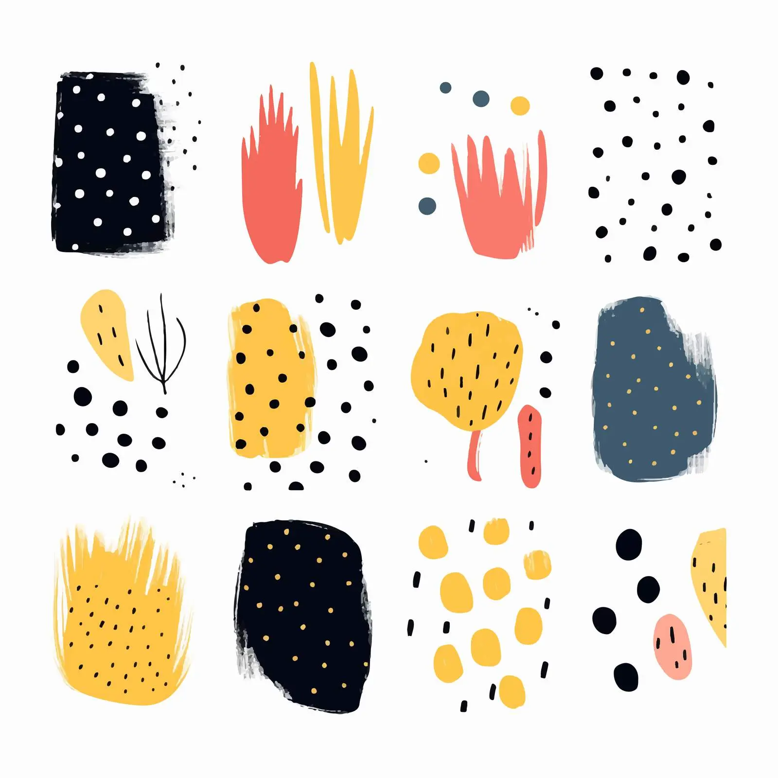 Hand-Drawn Fashionable Thank You Card Shapes – free watercolor effect image from Dotvec