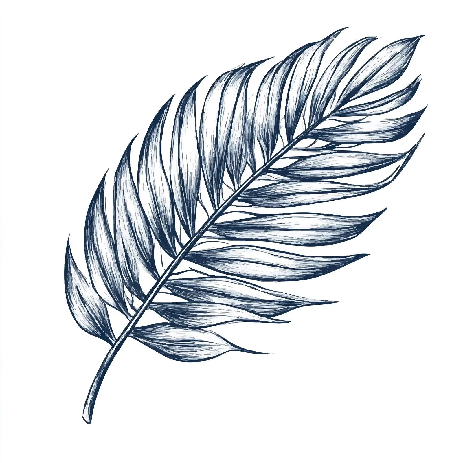 Hand Drawn Palm Leaf Sketch Vector Art — free download from Dotvec