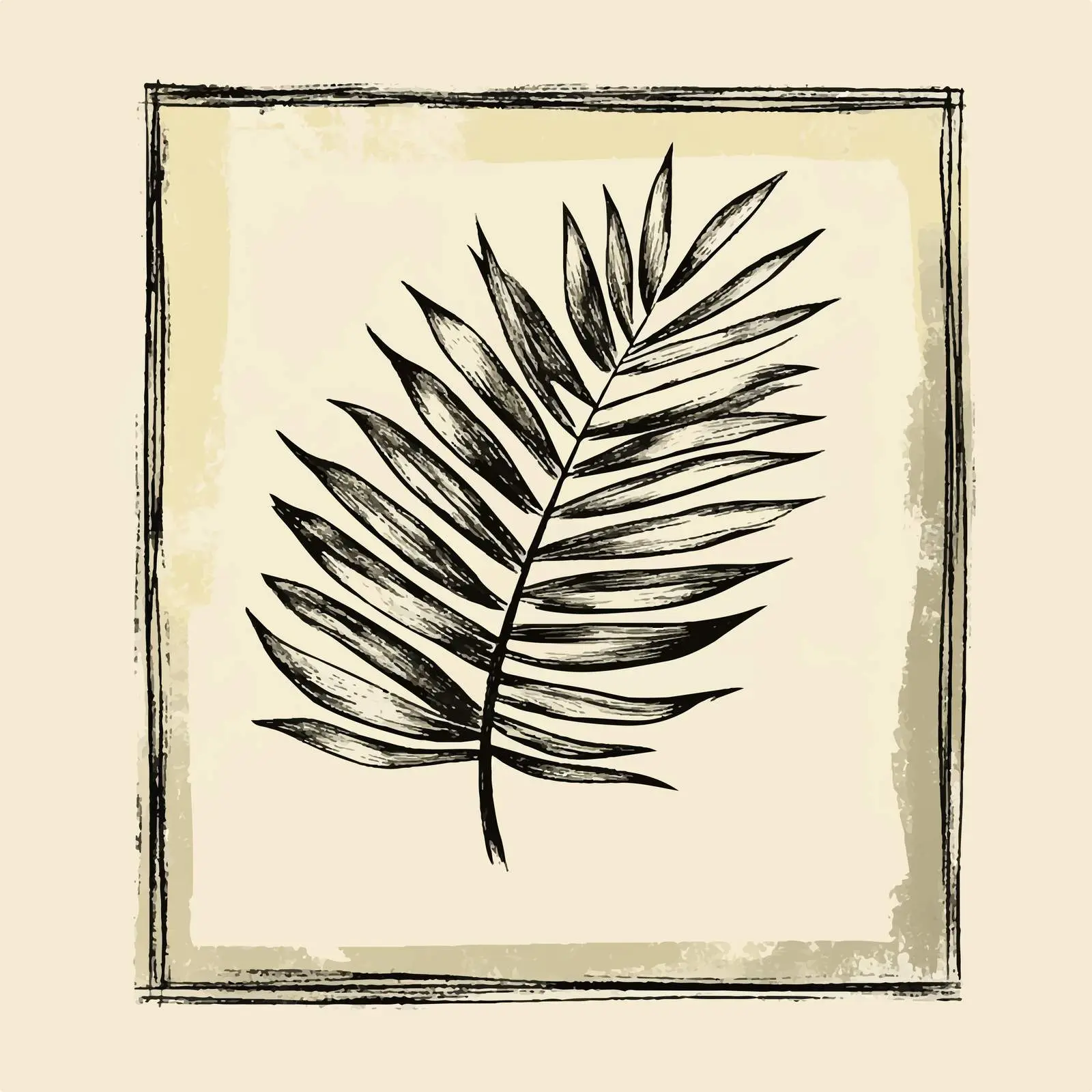 Hand Drawn Palm Leaf Icon on White Background — free download from Dotvec