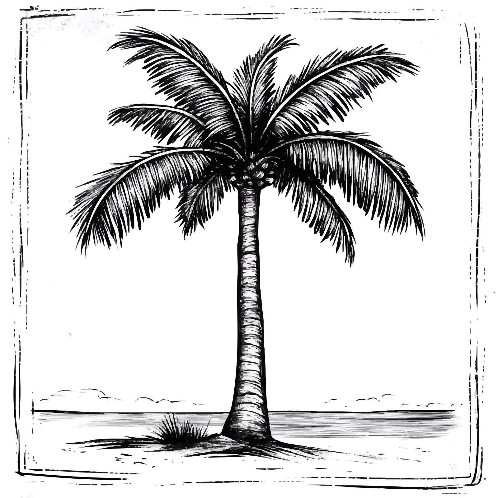 Hand Drawn Palm Tree Sketch Vector Art — free download from Dotvec