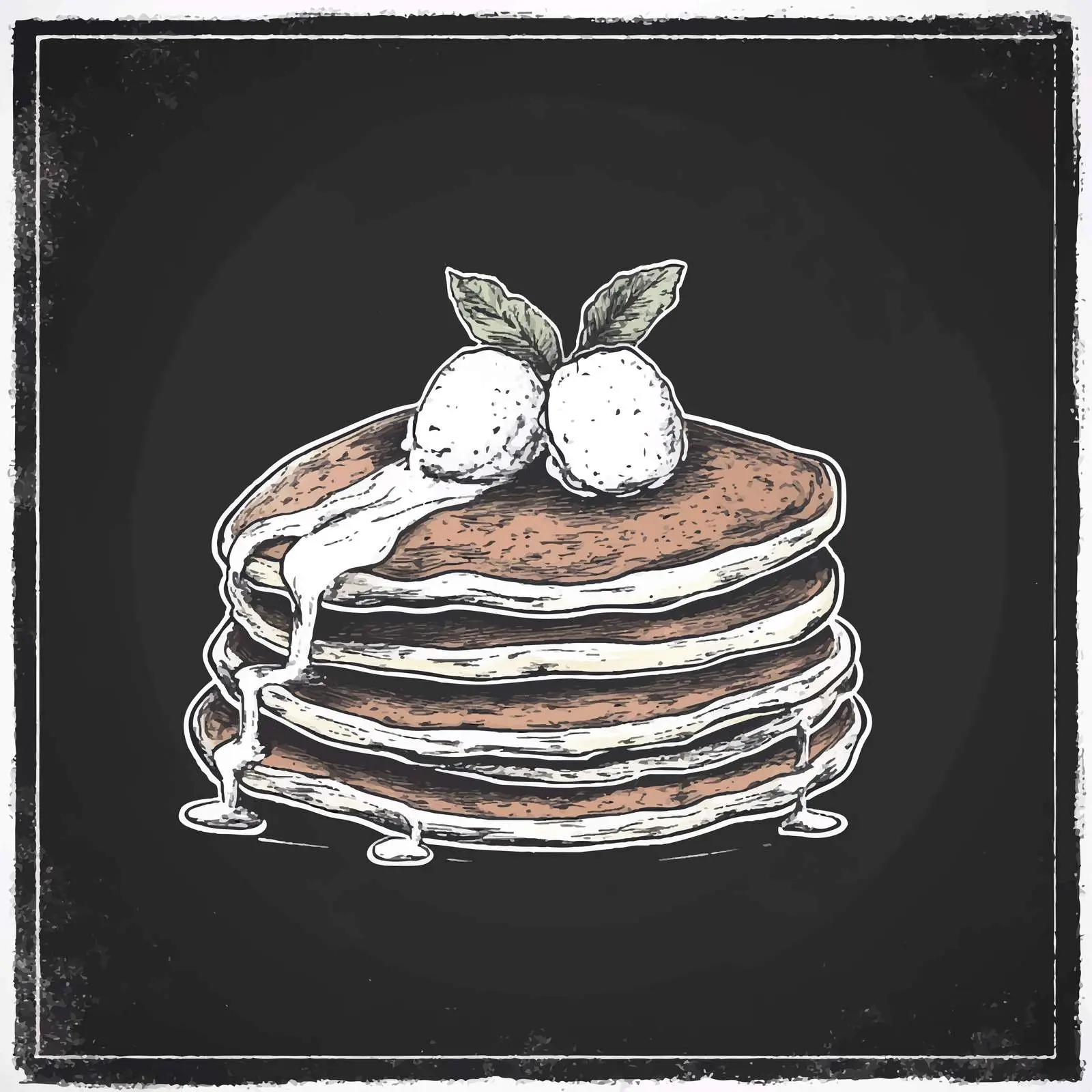 Hand-Drawn Pancake Sketch on Chalkboard — free download from Dotvec