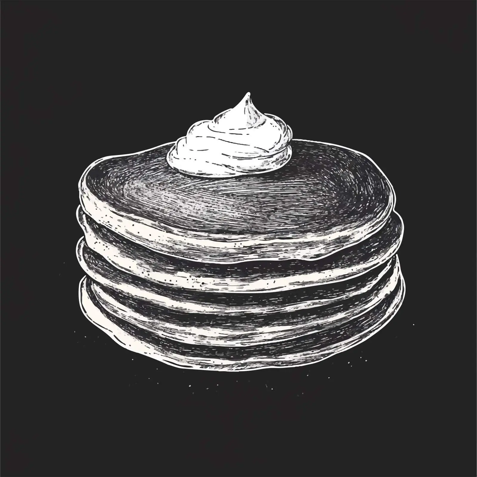 Hand Drawn Pancake Sketch on Chalkboard — free download from Dotvec