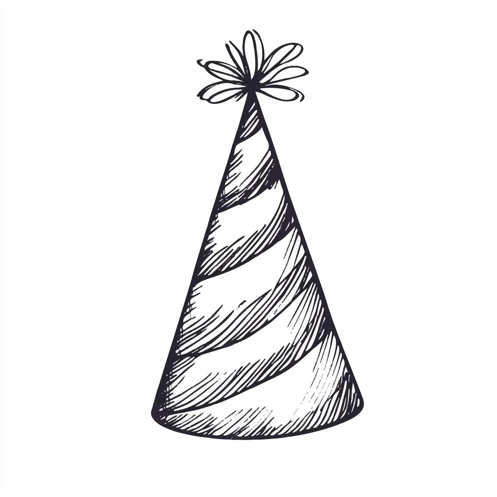 Hand Drawn Party Hat Sketch on White Background — free download from Dotvec
