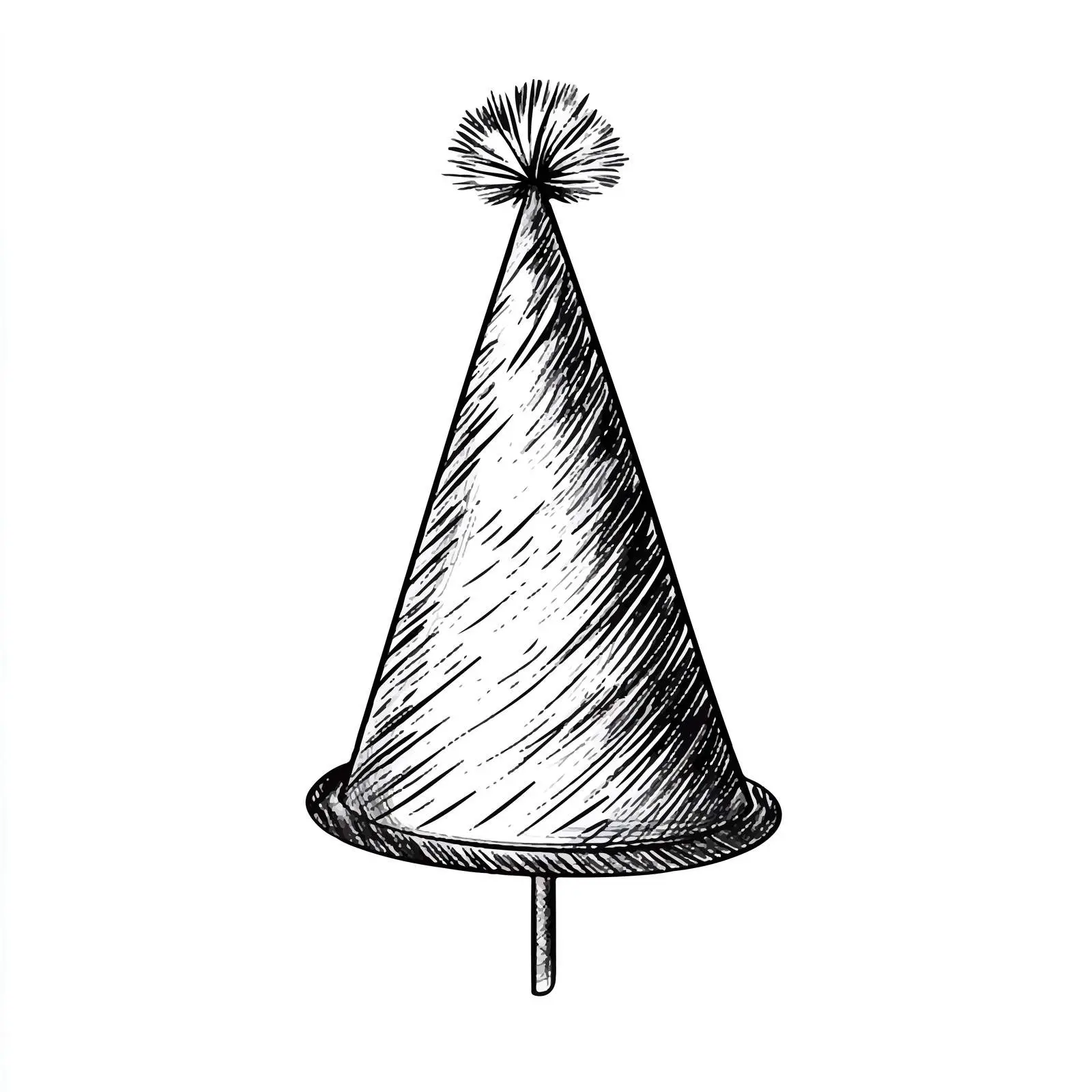 Hand-Drawn Party Hat Sketch on White Background — free download from Dotvec