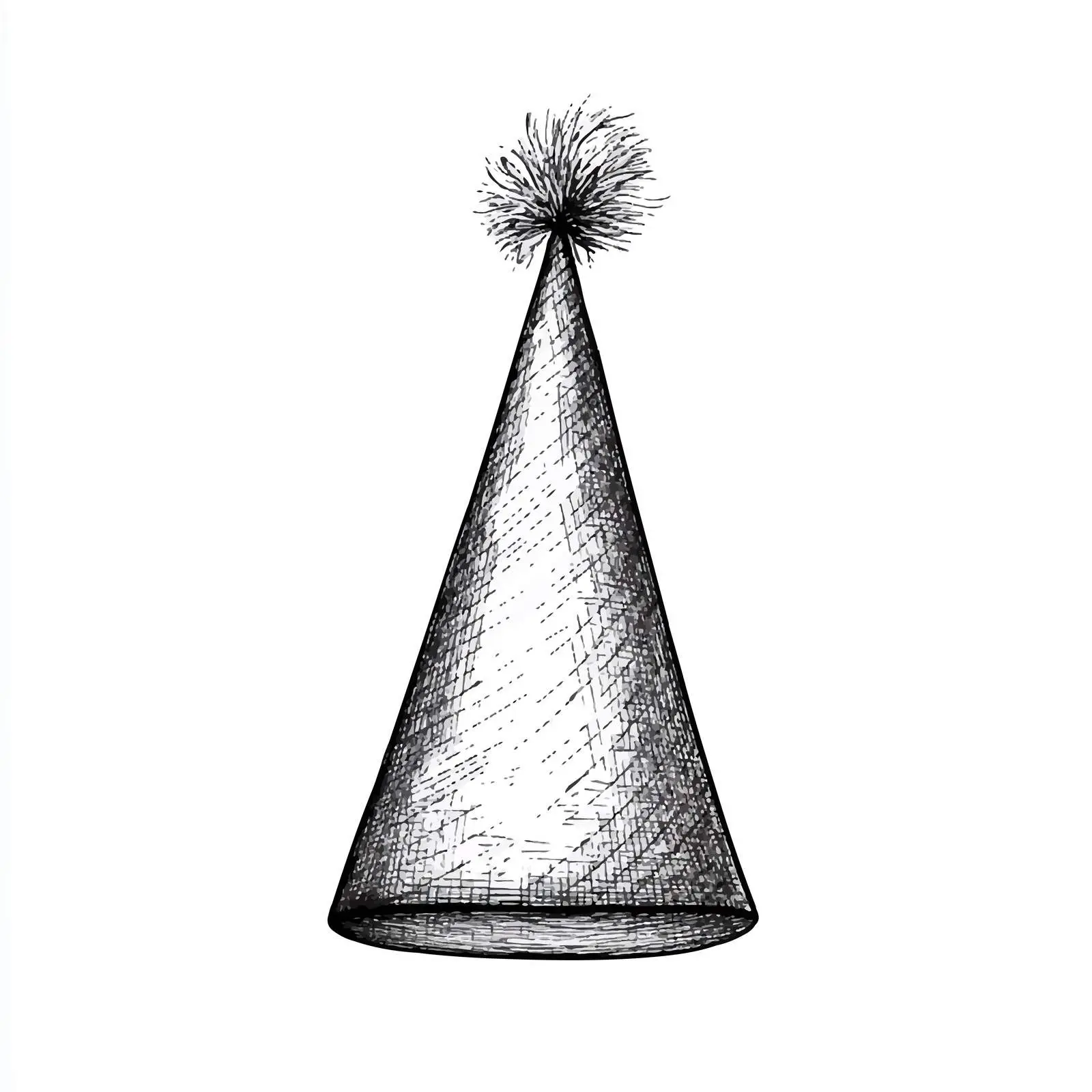 Hand-Drawn Party Hat Sketch on White Background — free download from Dotvec