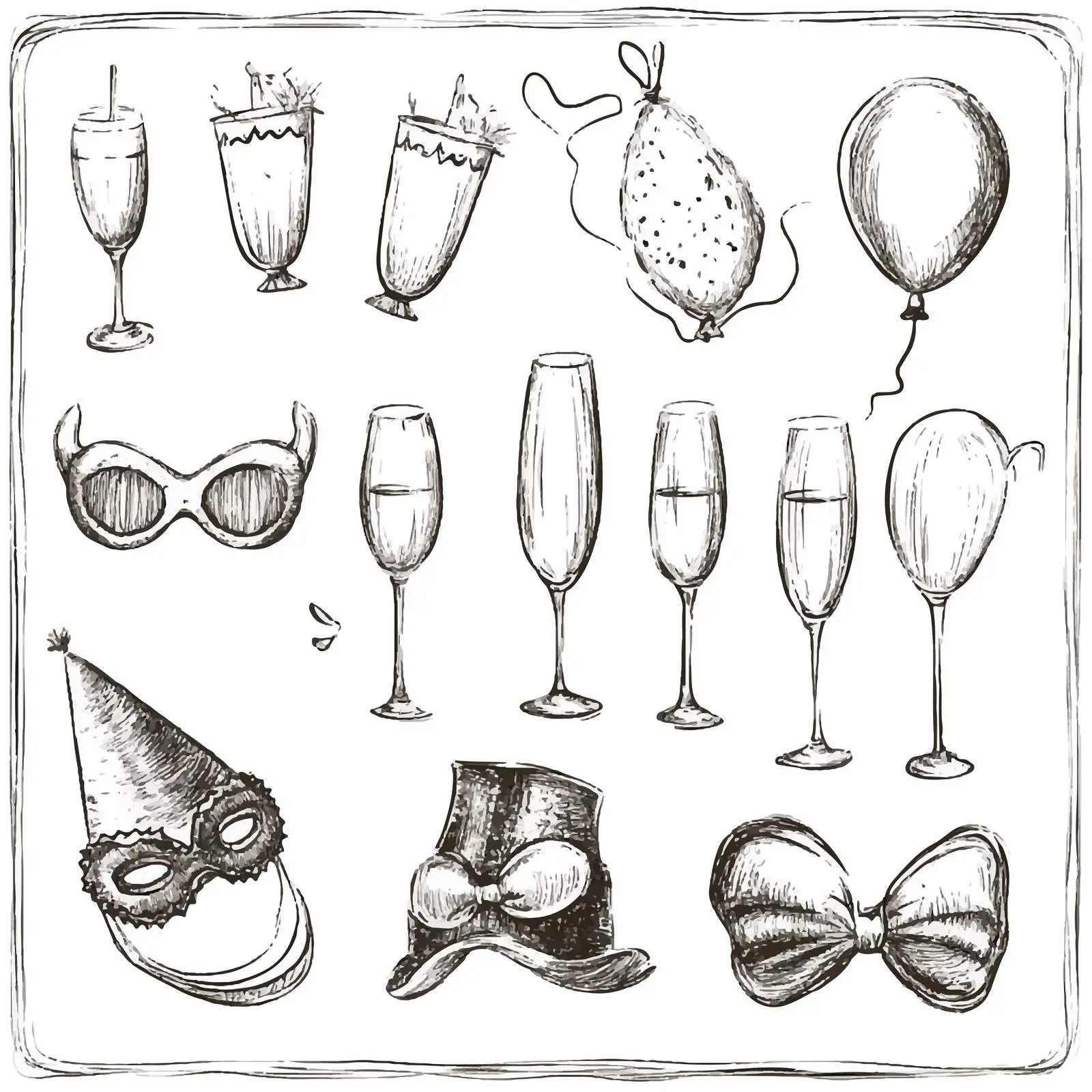 Hand Drawn Party Balloons Sketch Collection — free download from Dotvec